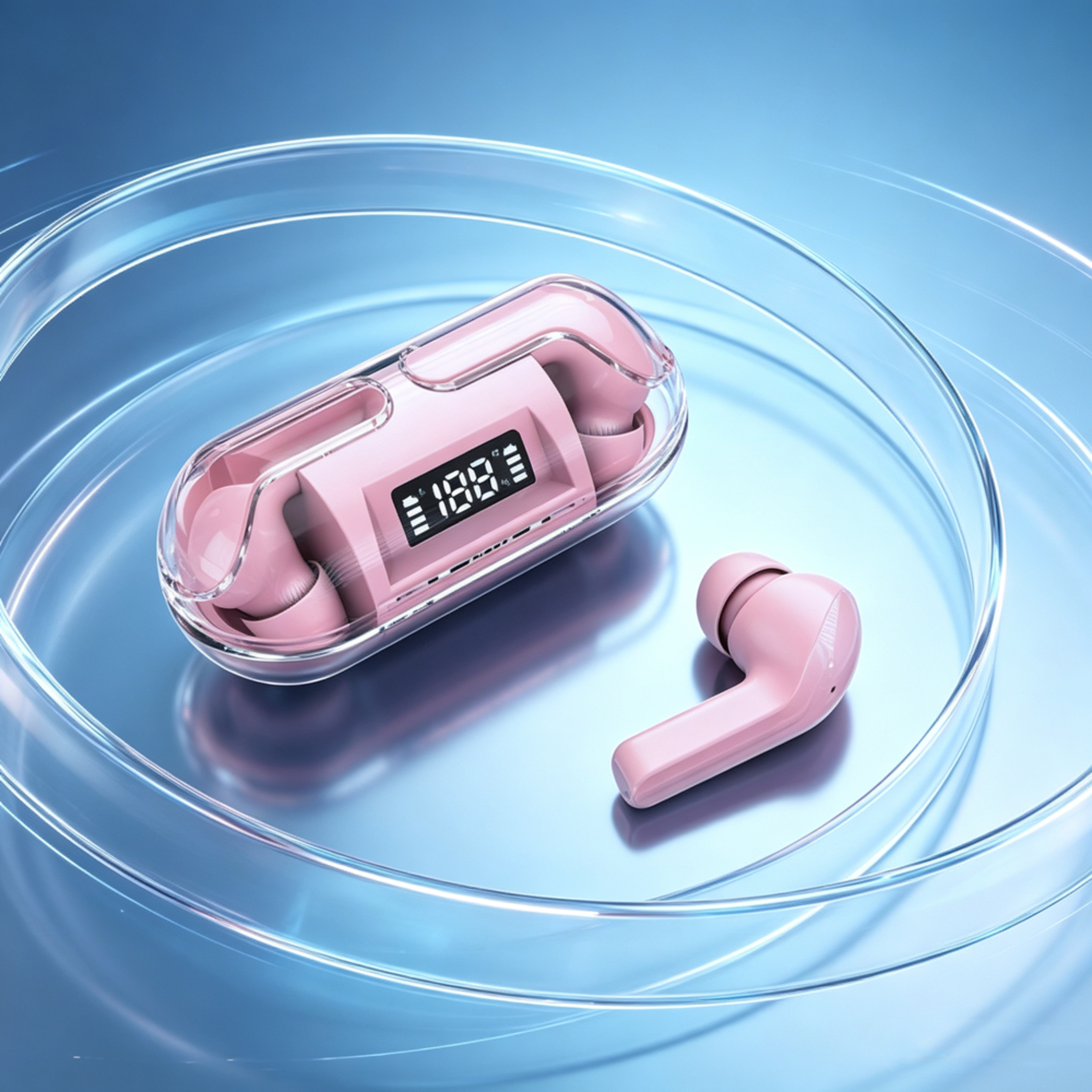airbeat pro bluetooth earbuds with enc led display & stereo sound for sports and everyday use