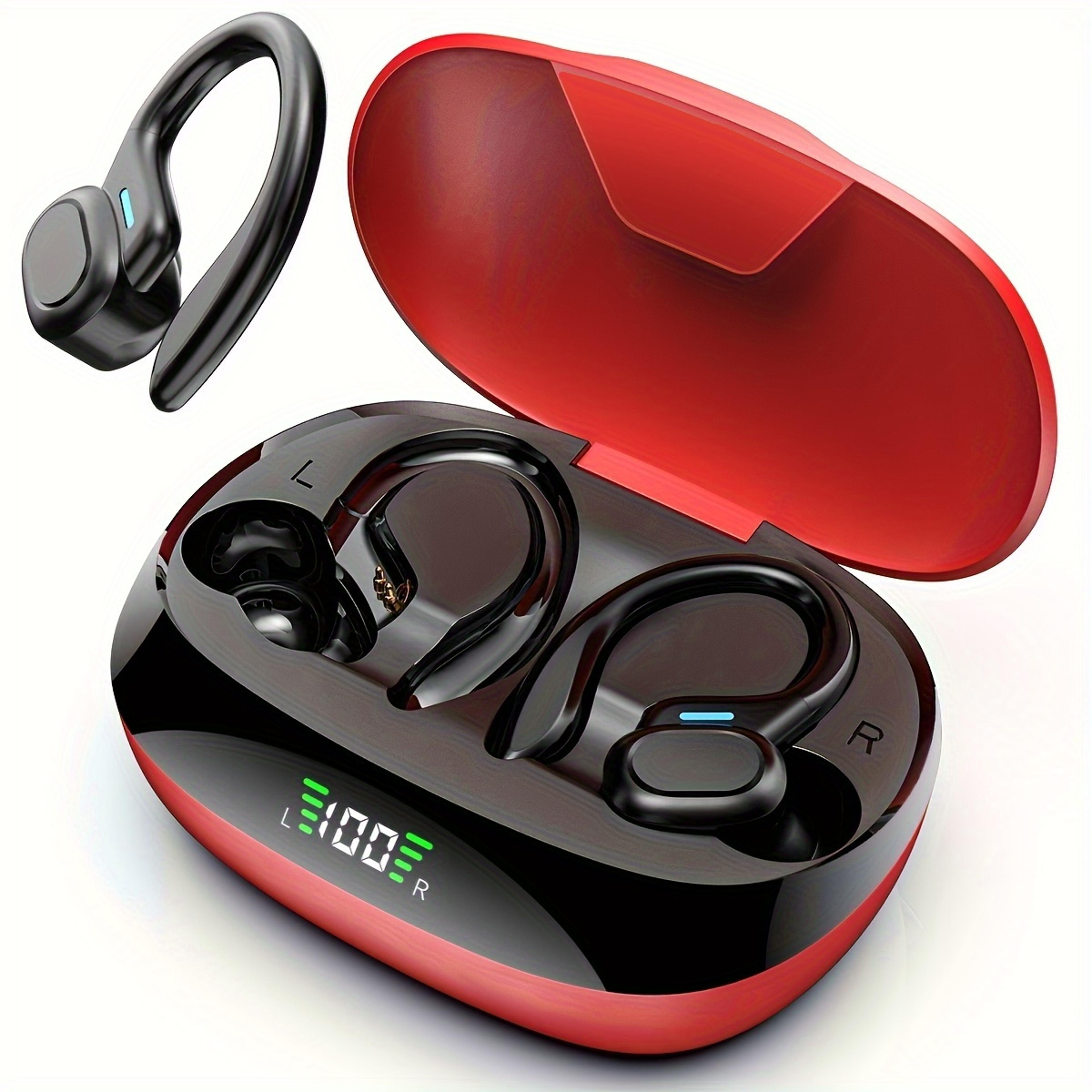 bluetooth 5.3 earbuds with ear hook led power display & hifi stereo sound