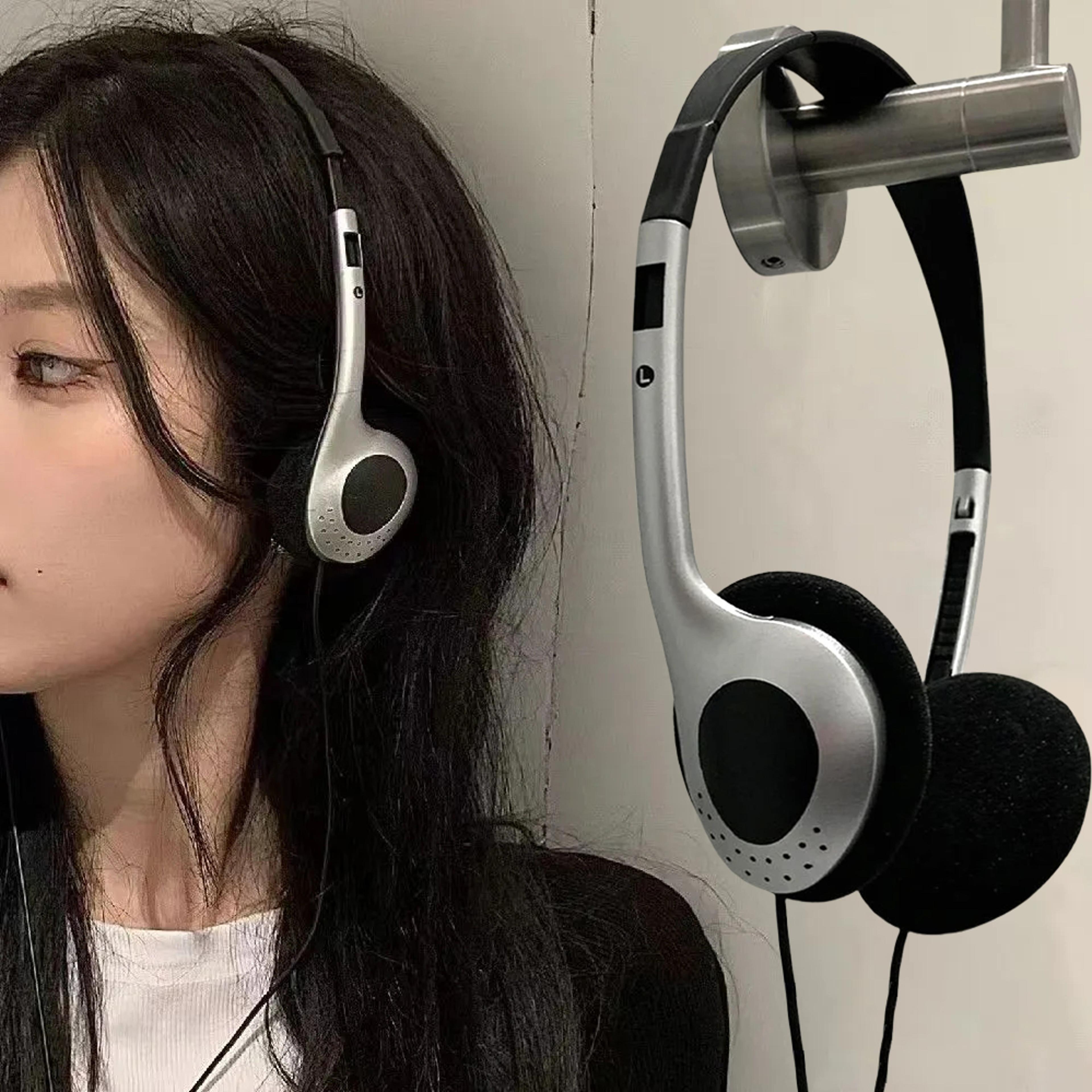 retro wired over ear headphones with 3.5mm jack vintage style fashion headset