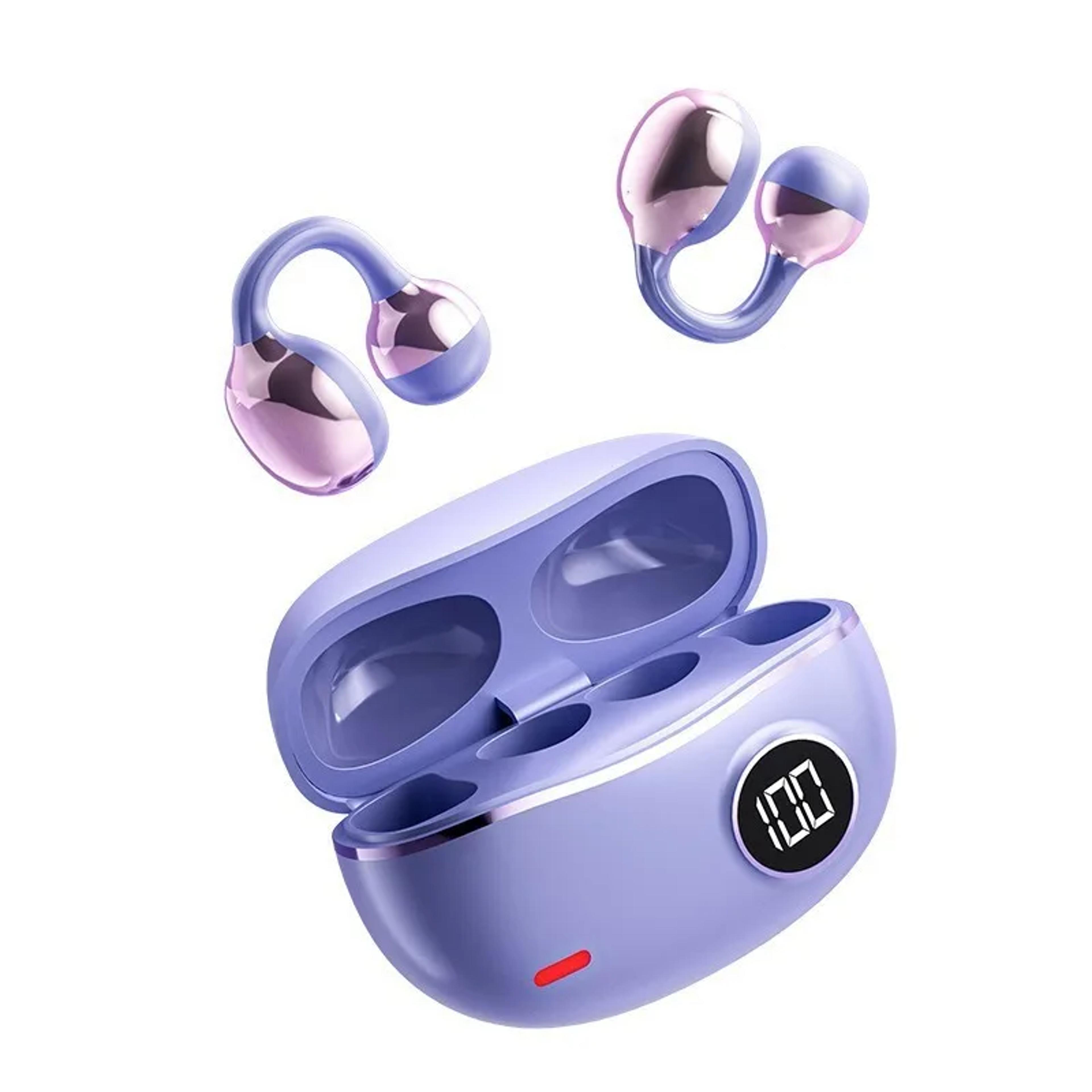 open ear bluetooth earbuds with enc noise cancelling & led power display
