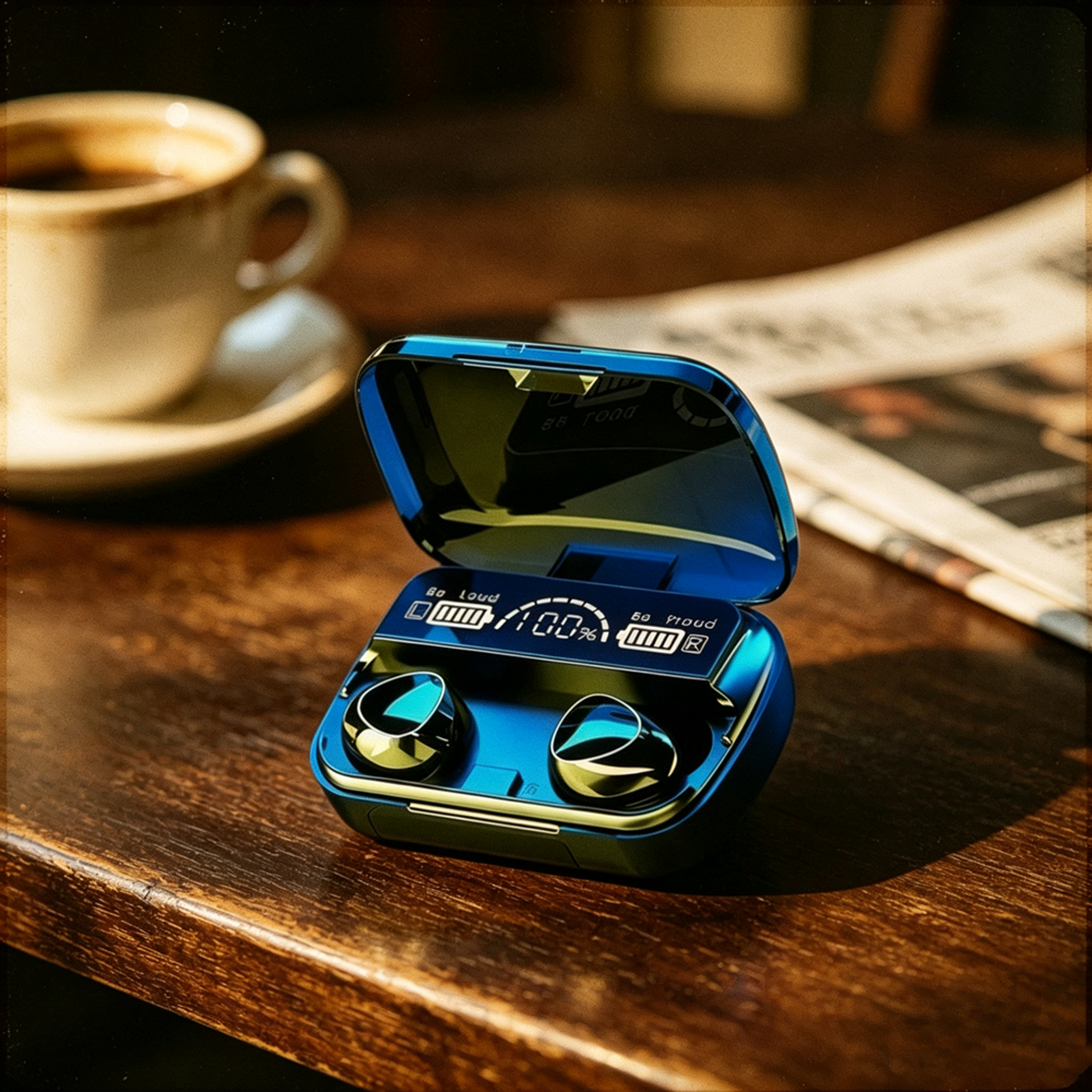 bluetooth 5.3 wireless earbuds with led display charging case waterproof sports headphones