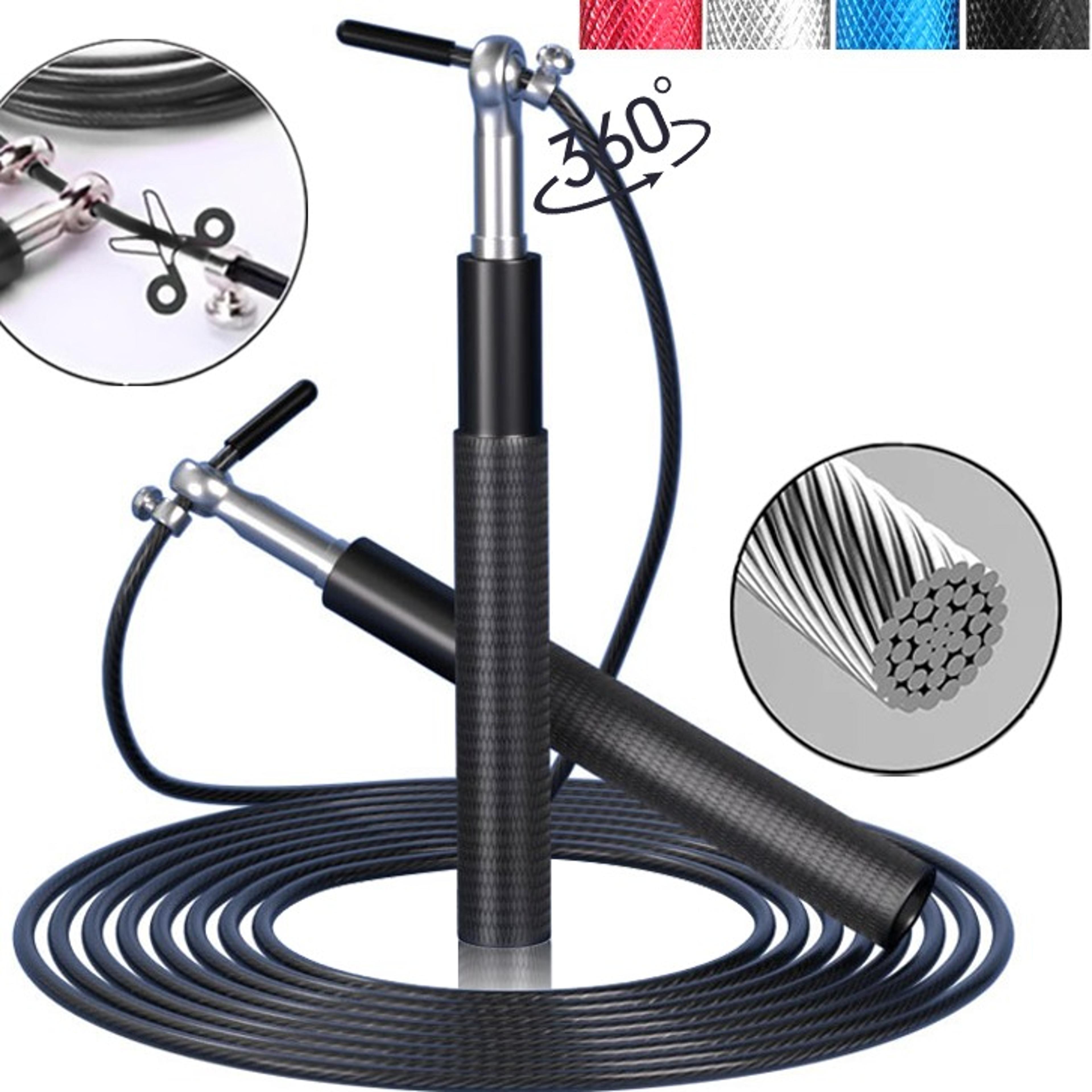 powerspin speed jump rope adjustable steel wire fitness skipping rope with aluminum handles