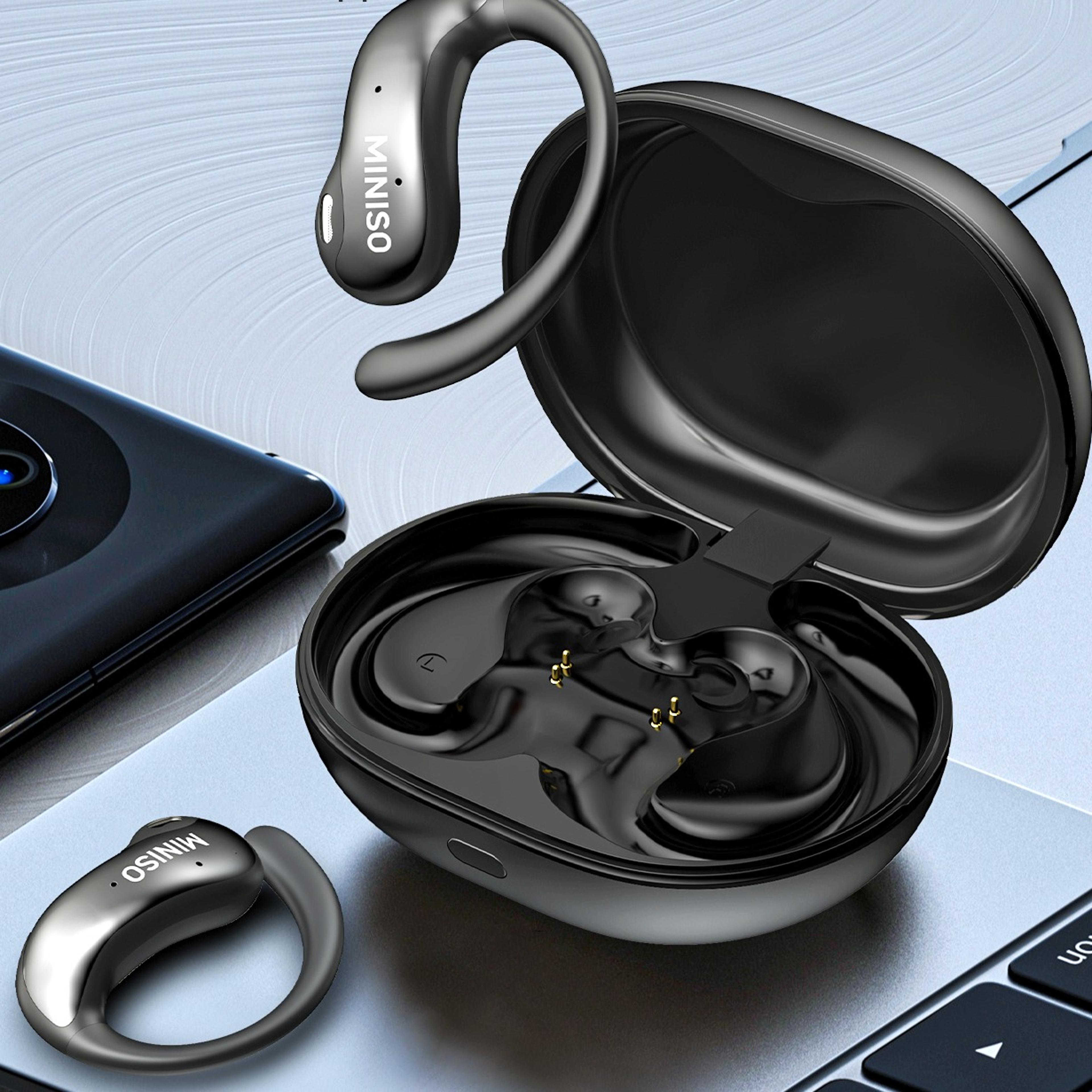 miniso ms188 ows wireless earbuds bluetooth 5.3 hd touchscreen earphones with mic