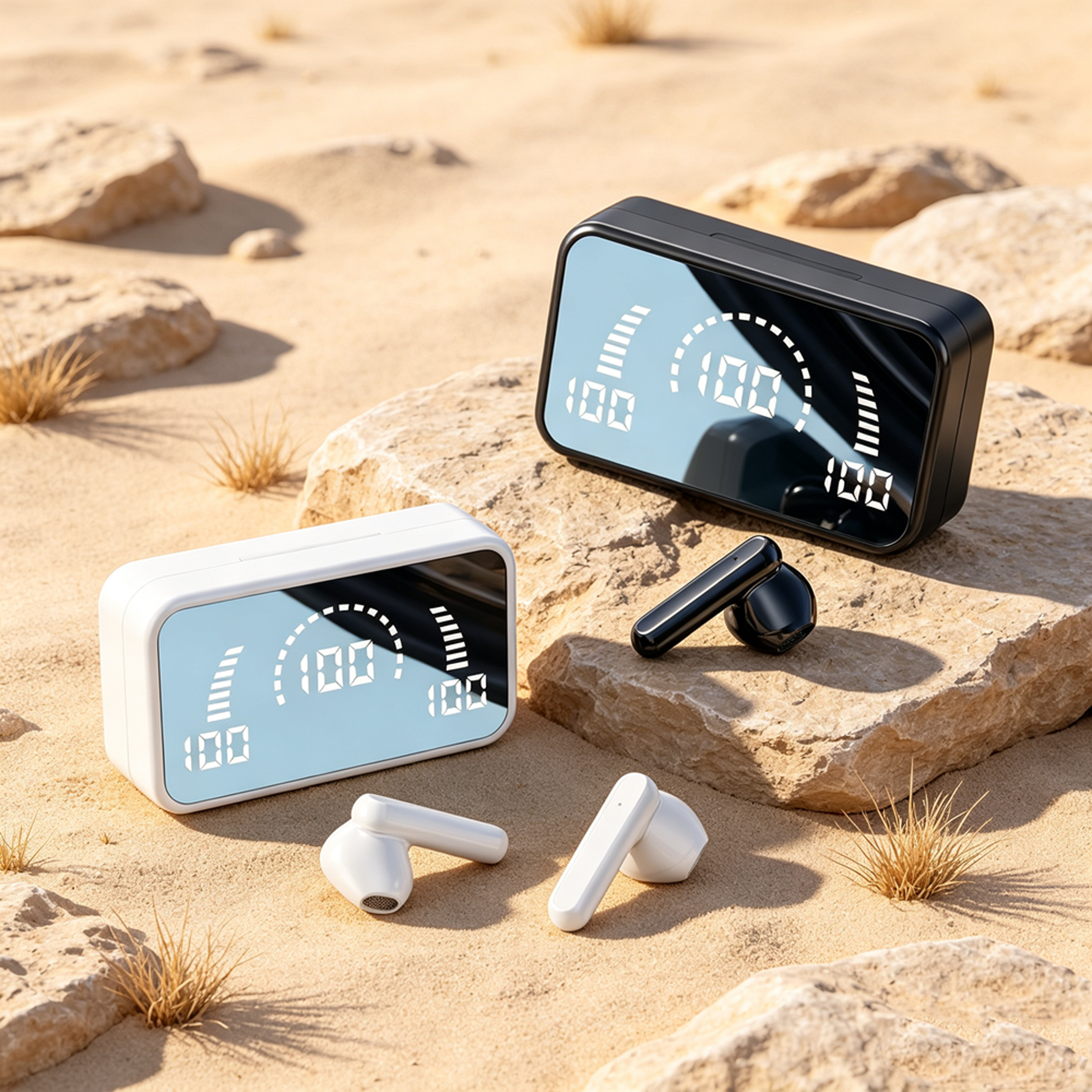 wireless earbuds bluetooth headphones with long battery life charging case for travel camping & daily use