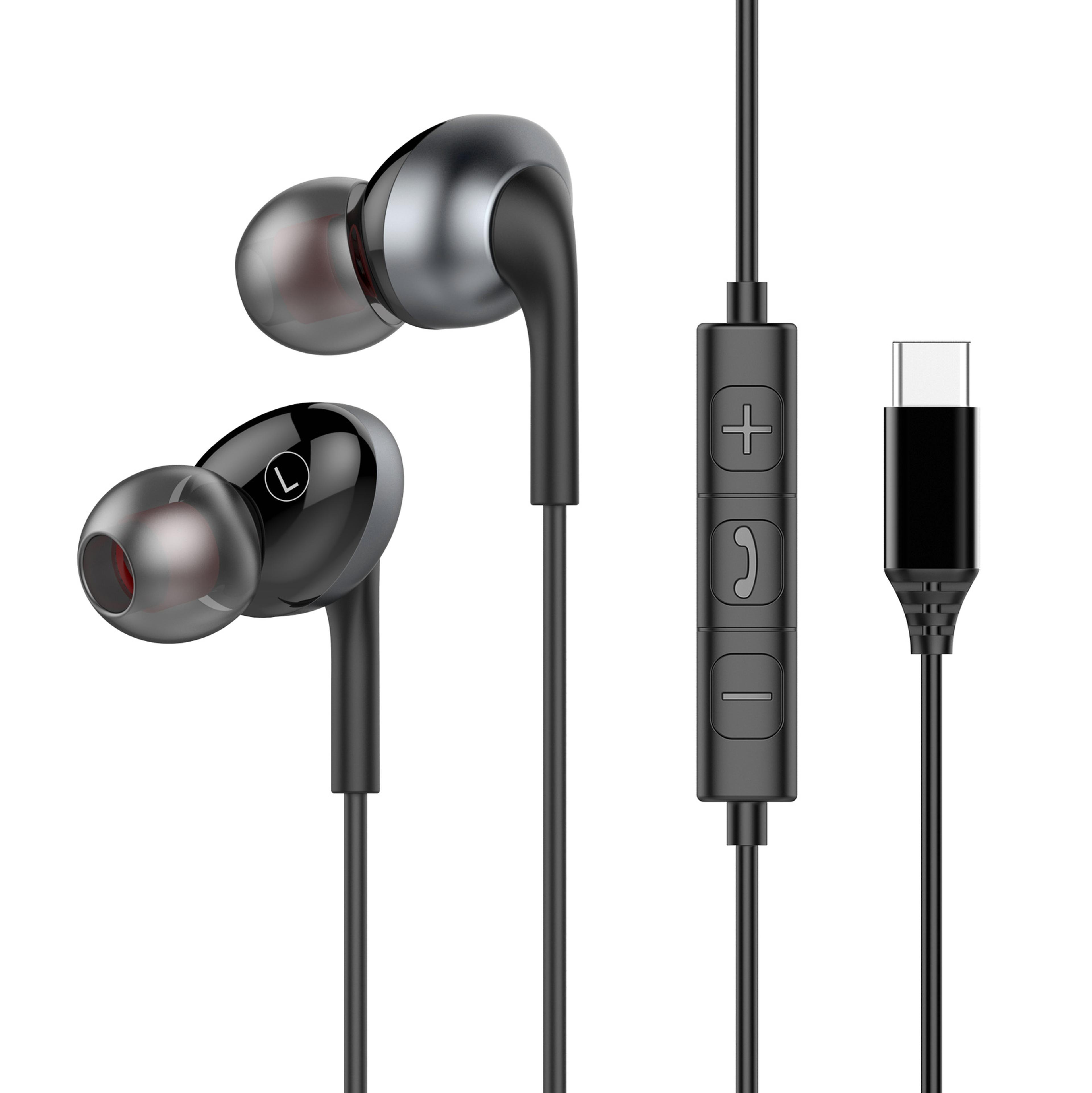 type c wired earbuds with hd mic hifi stereo headphones for android phones
