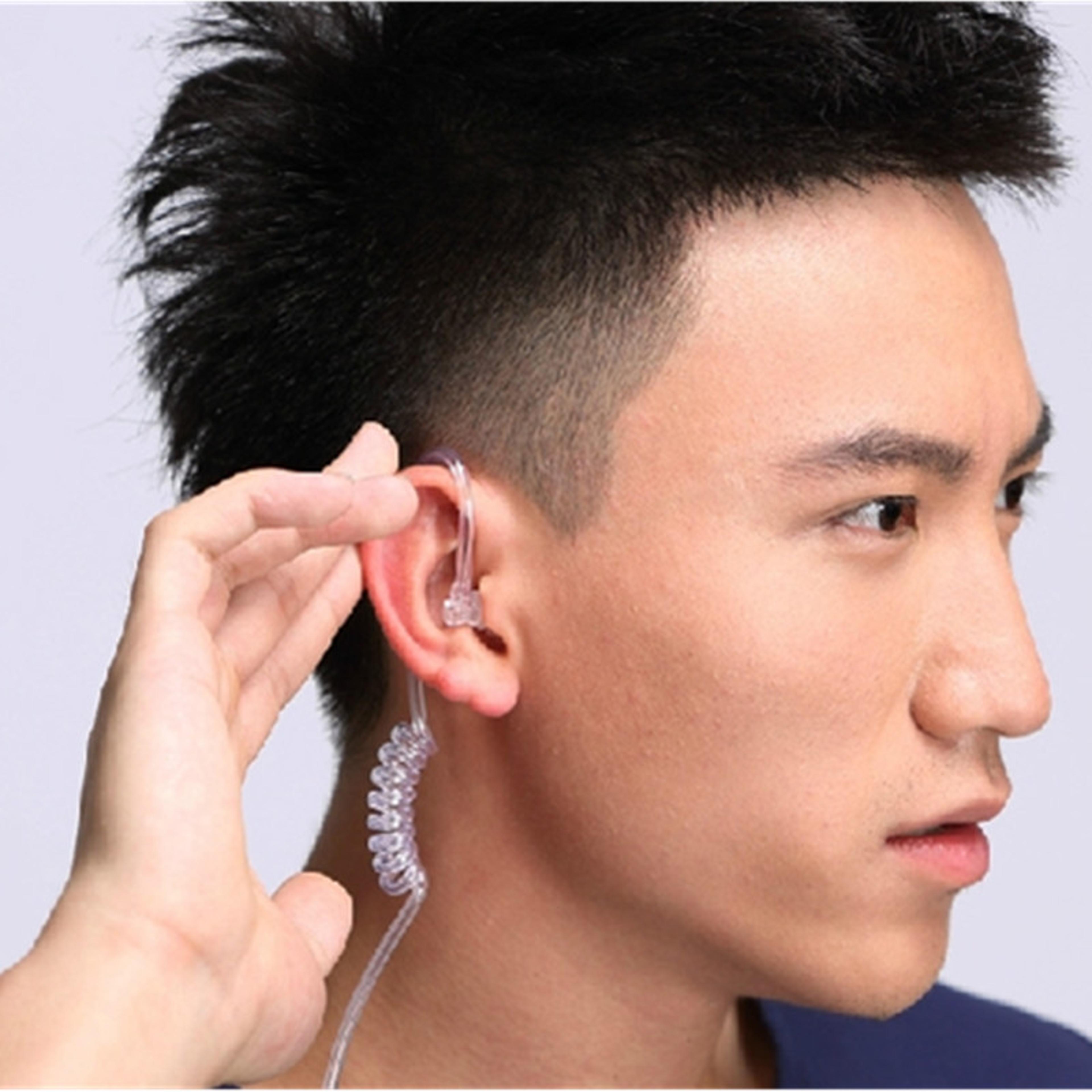 acoustic air tube earpiece with microphone 3.5mm covert hands free headset