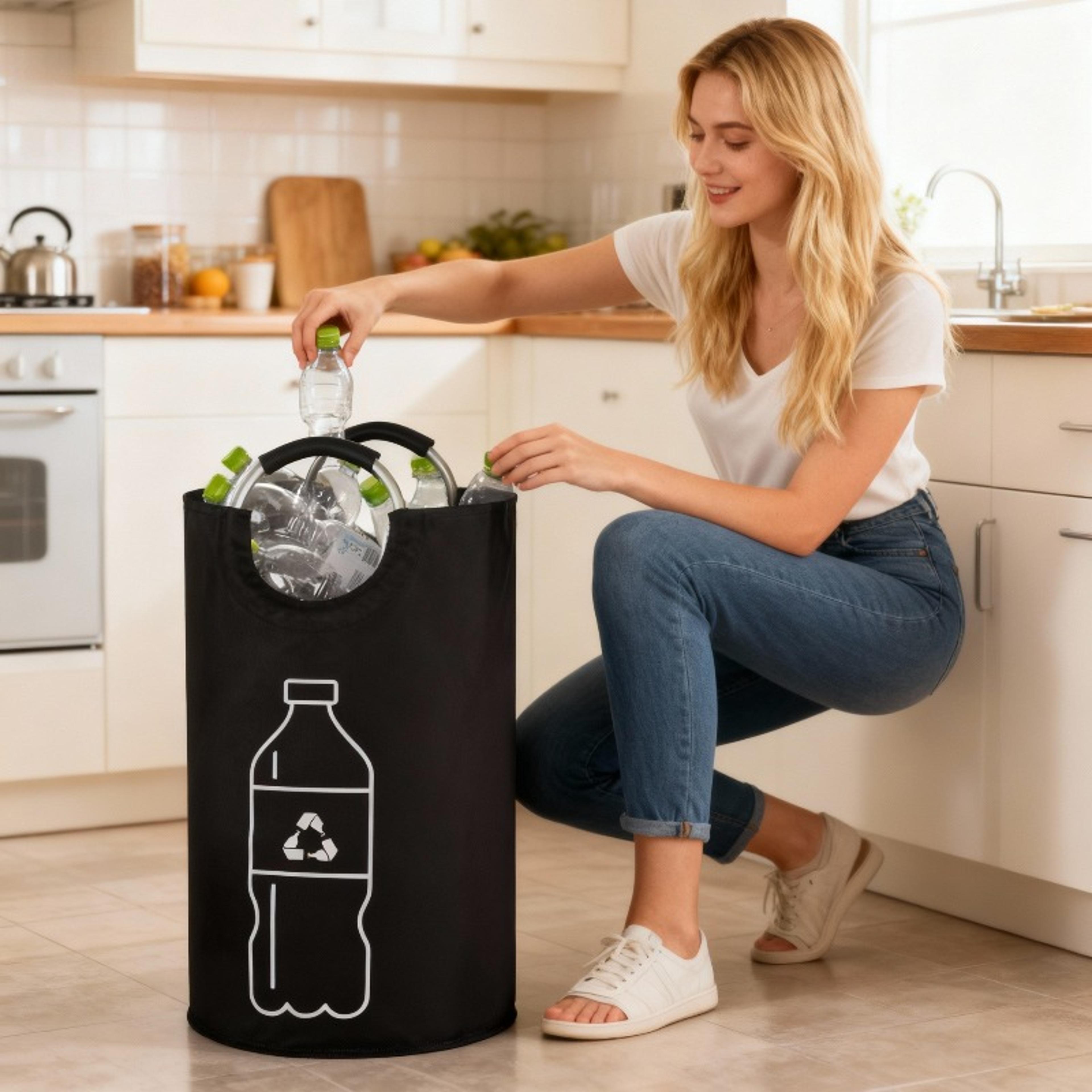 bottle recycling bag foldable recycling bin with aluminum handles