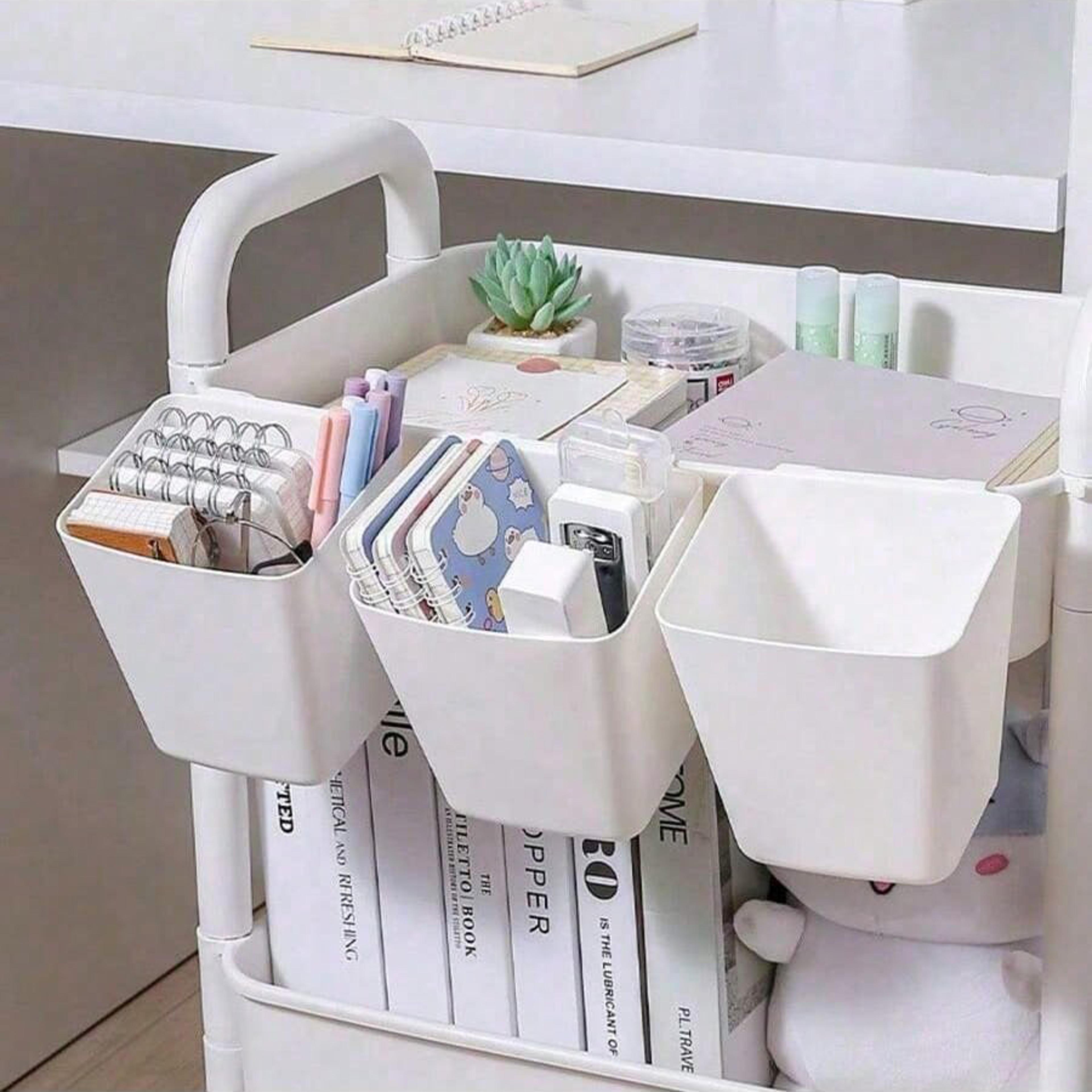 space saving bedside storage basket hanging dorm room organizer