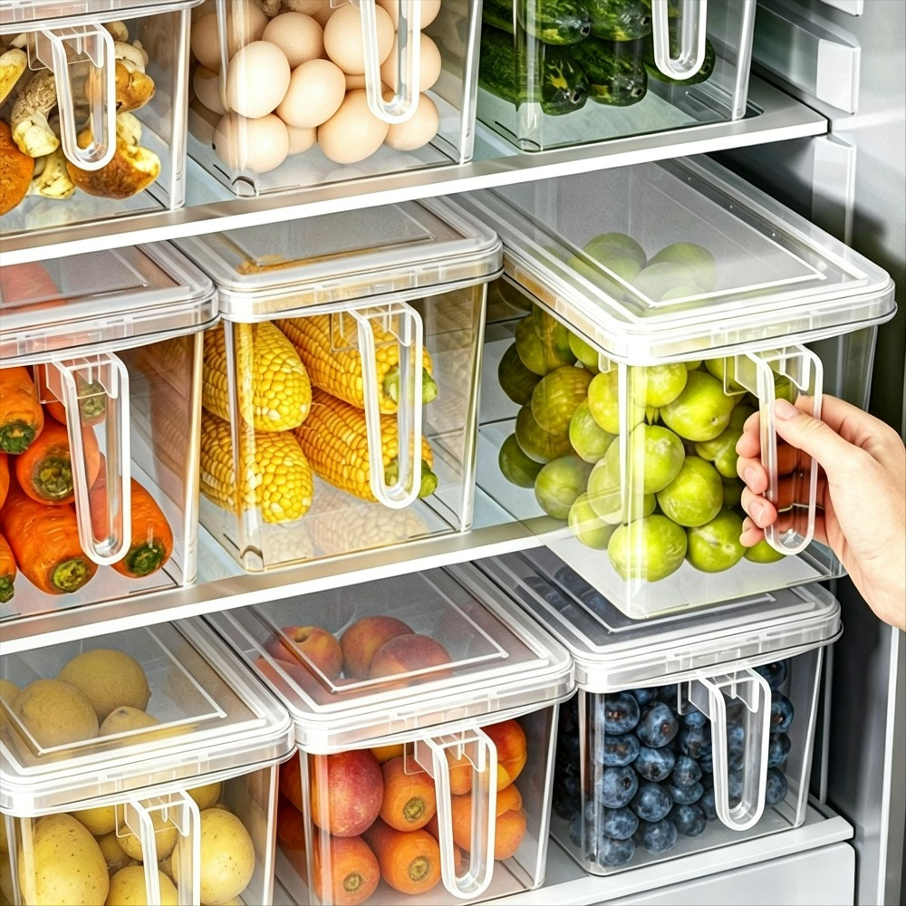 stackable dumpling storage box food storage container and refrigerator organizer
