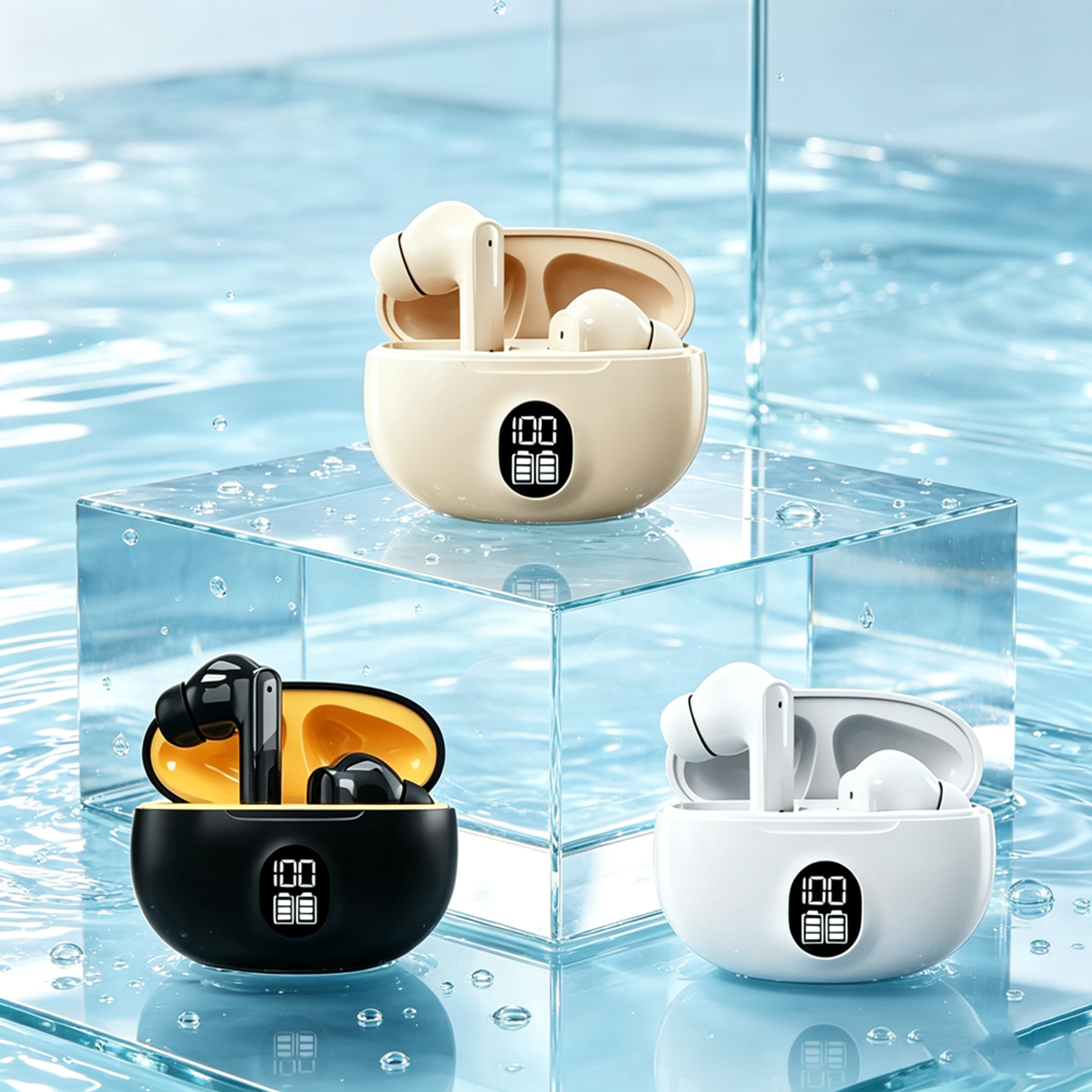 mini wireless bluetooth earbuds bluetooth 5.3 hd stereo sweat resistant sports earphones