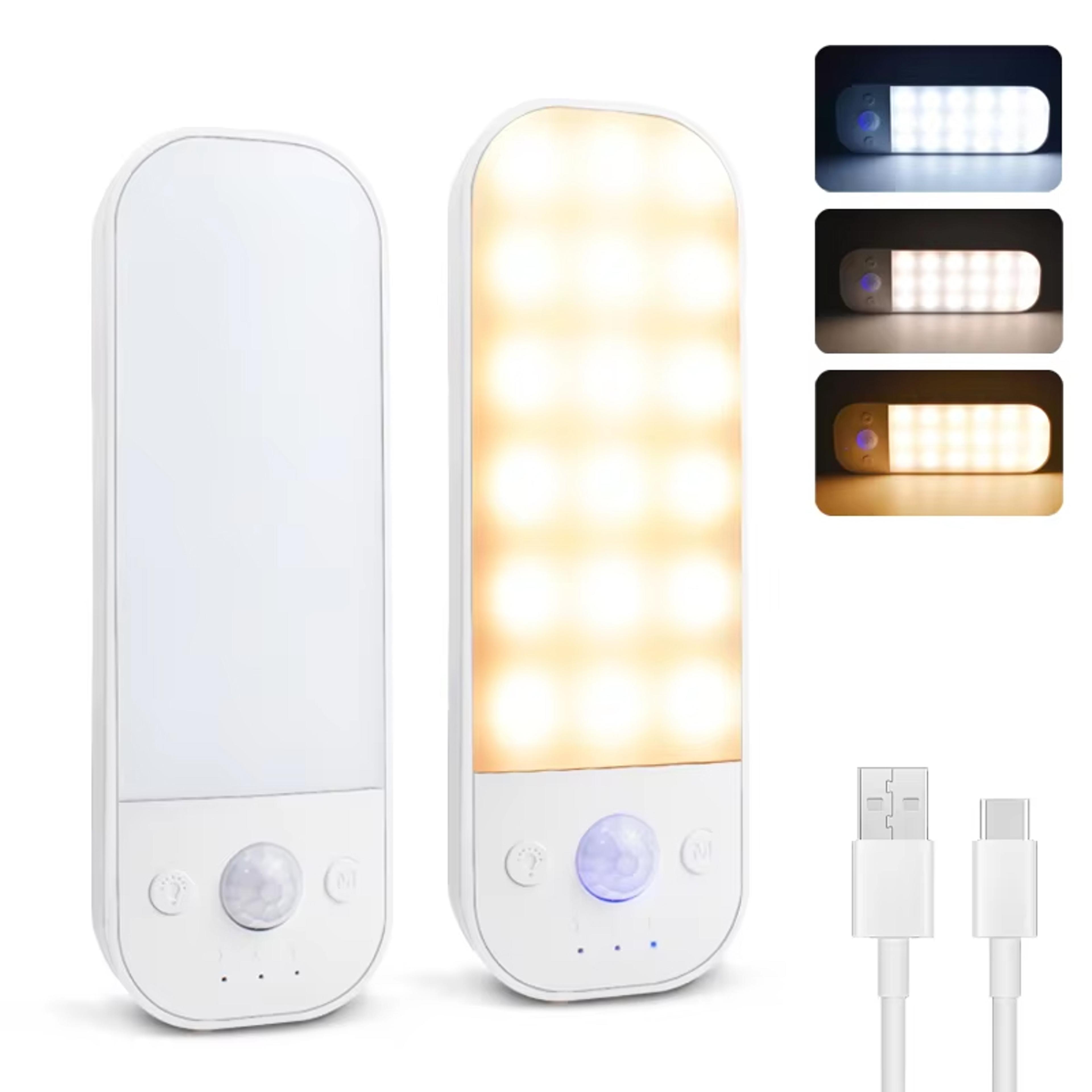 3 color motion sensor light rechargeable under cabinet lighting for kitchen closets and wardrobes
