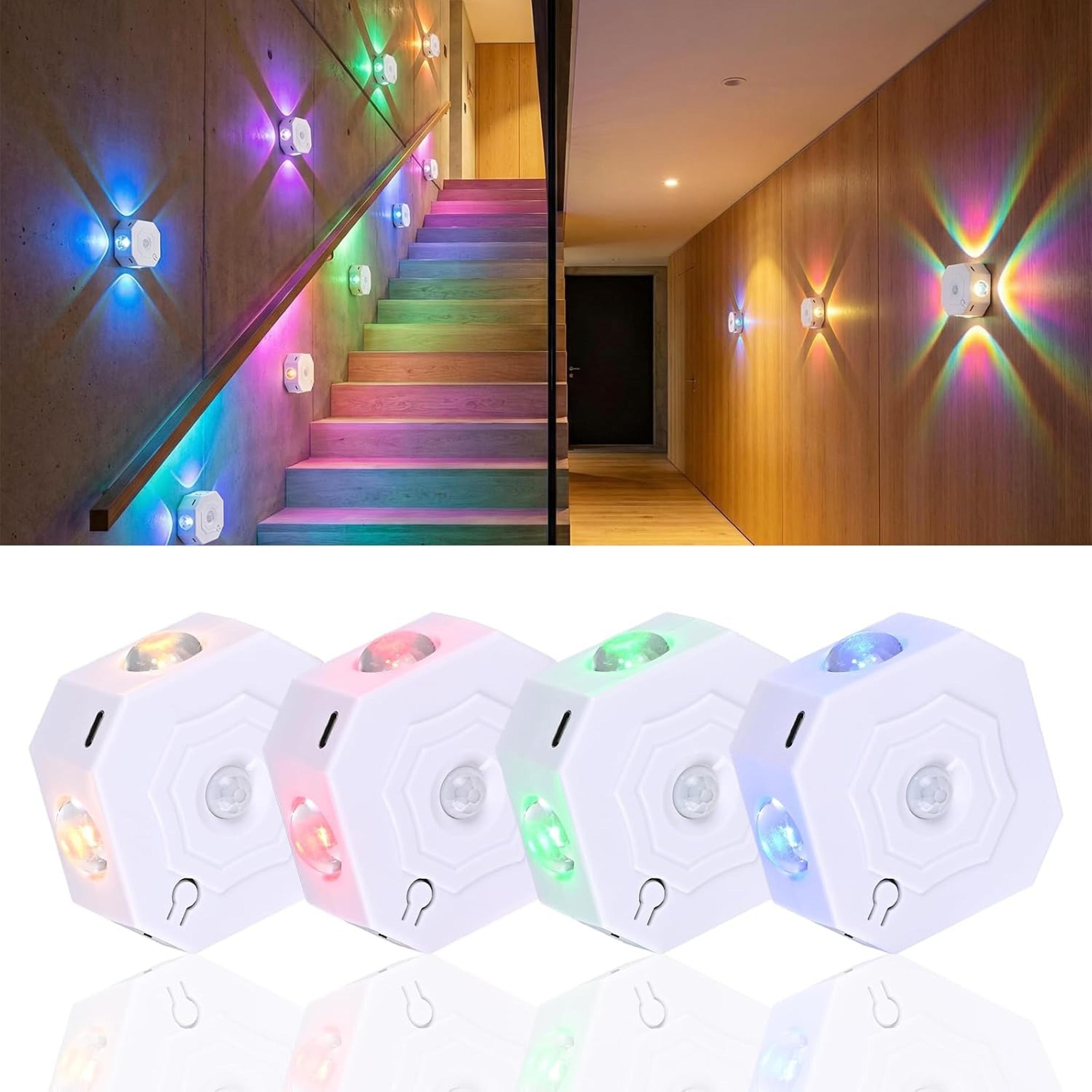 rechargeable motion sensor wall light rgb wireless led night light