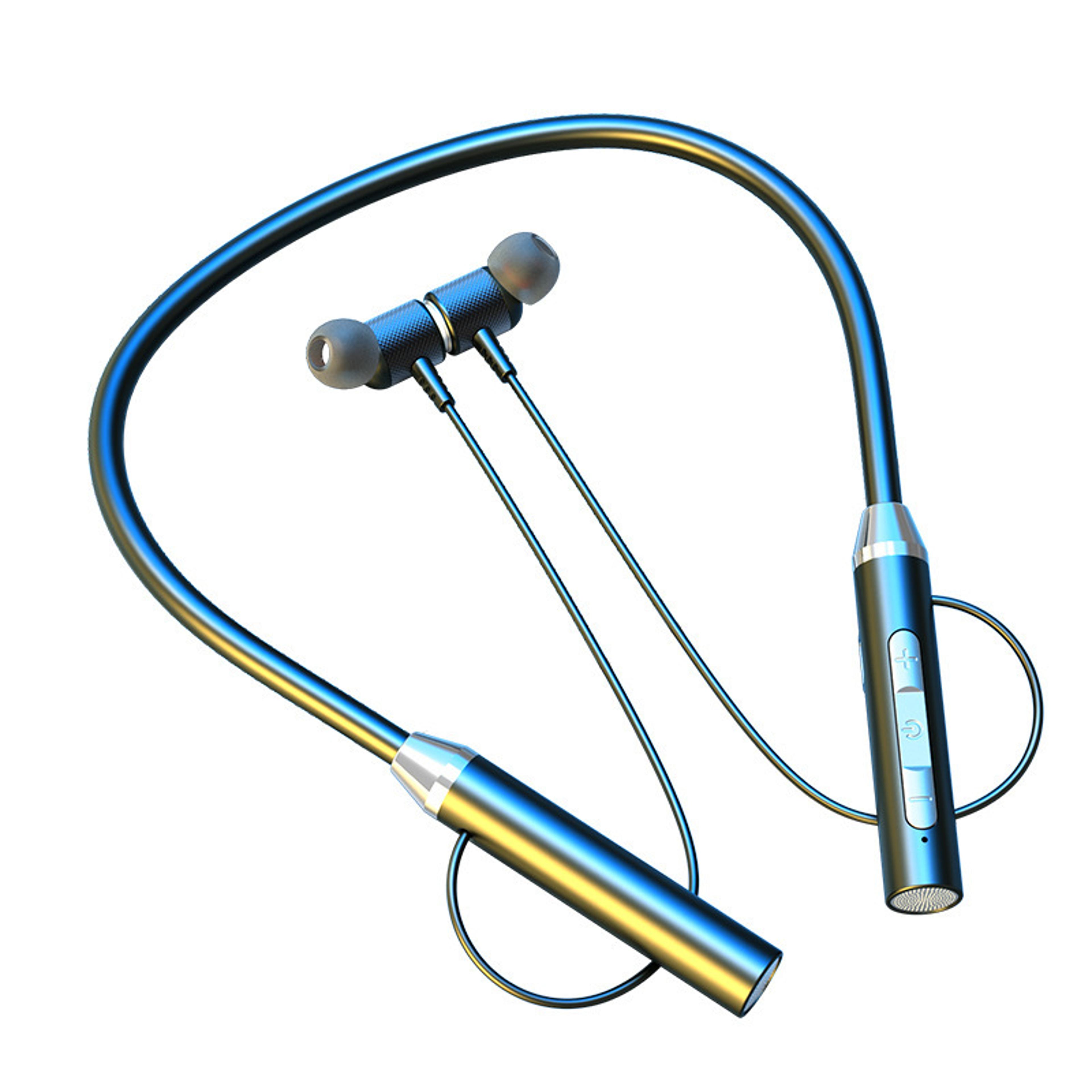 9d stereo wireless bluetooth neckband earphones with magnetic sport earbuds