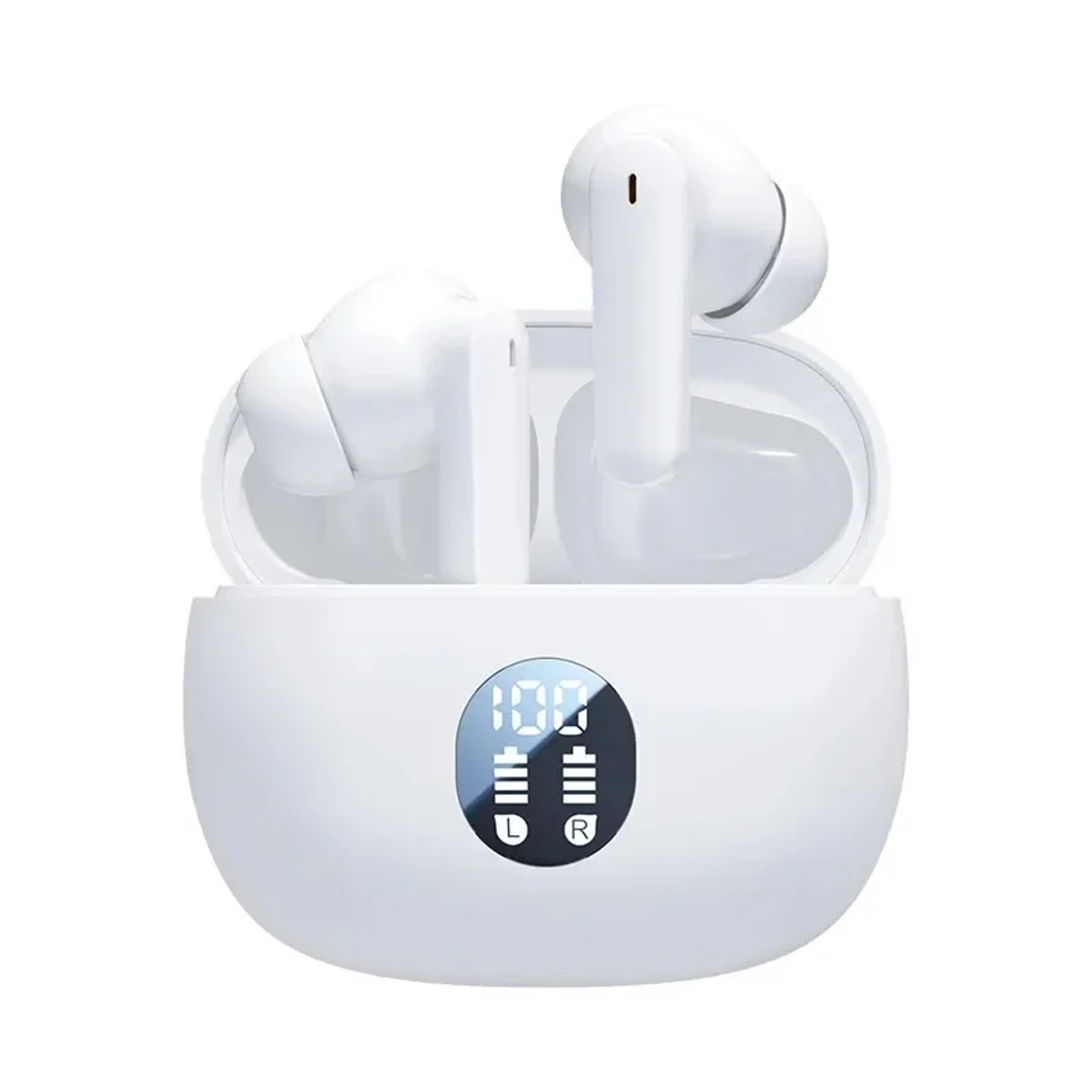 895b wireless bluetooth earbuds with led power display and mic