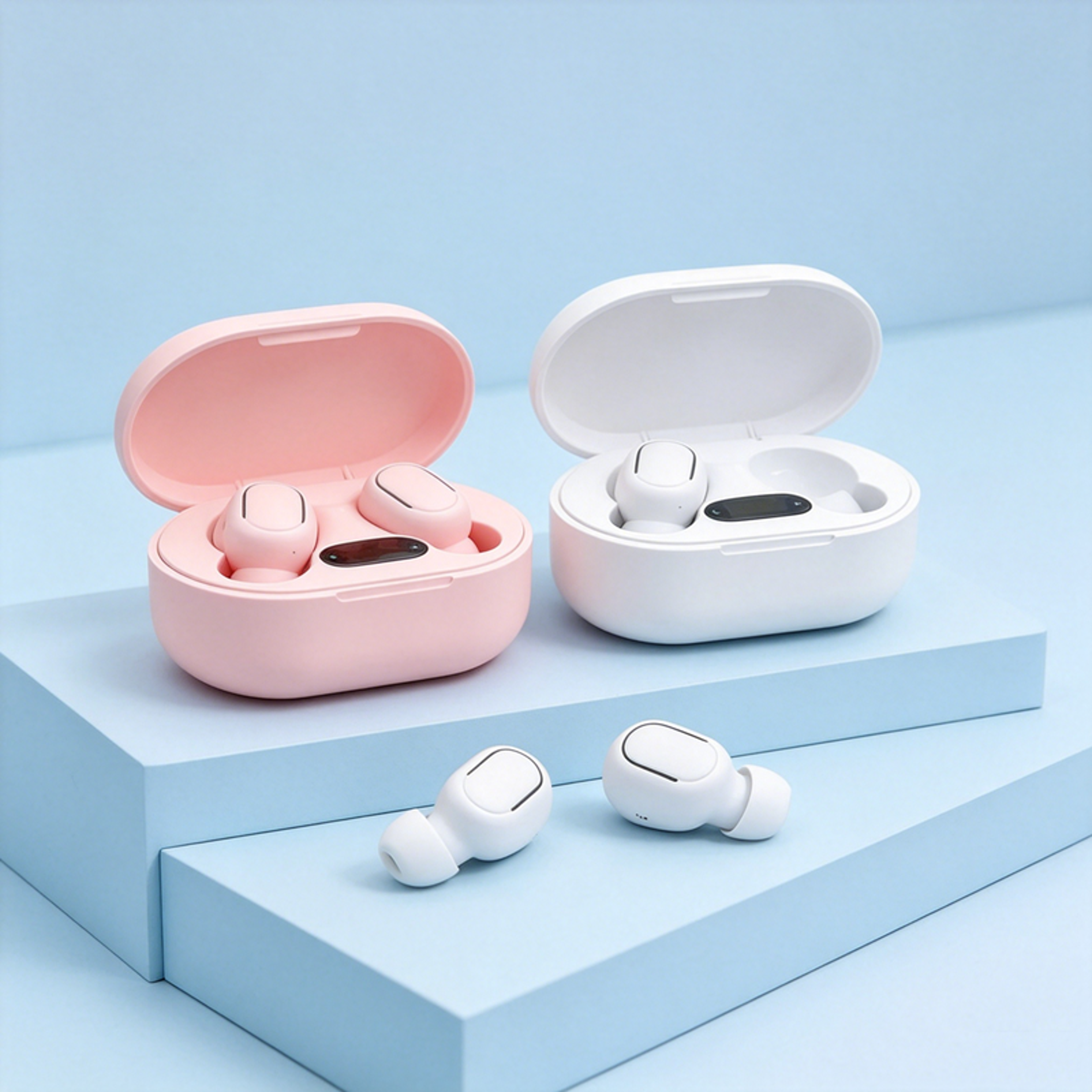 e7s wireless bluetooth earbuds with mic led display and charging case