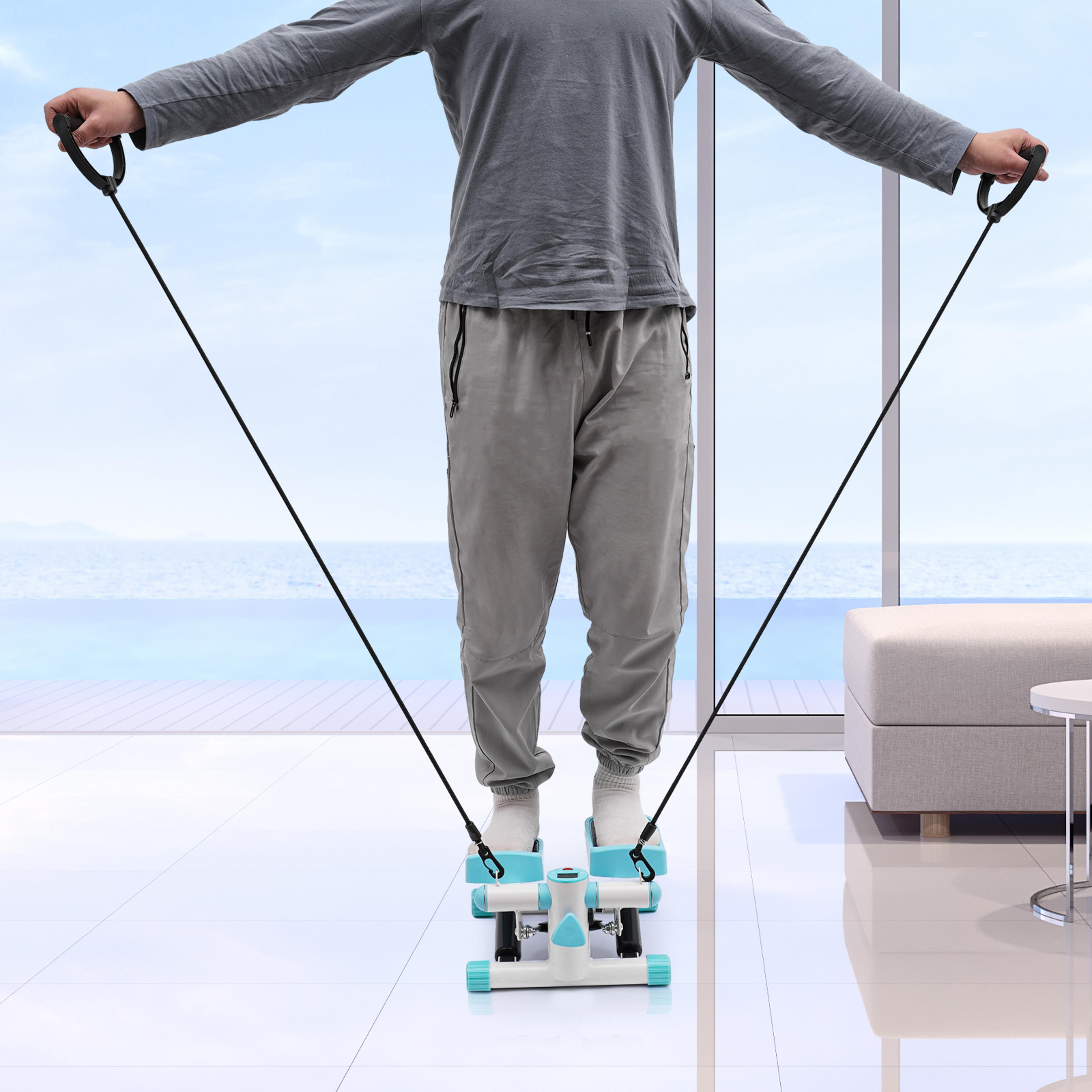compact mini stepper with resistance bands lcd display and adjustable hydraulic resistance