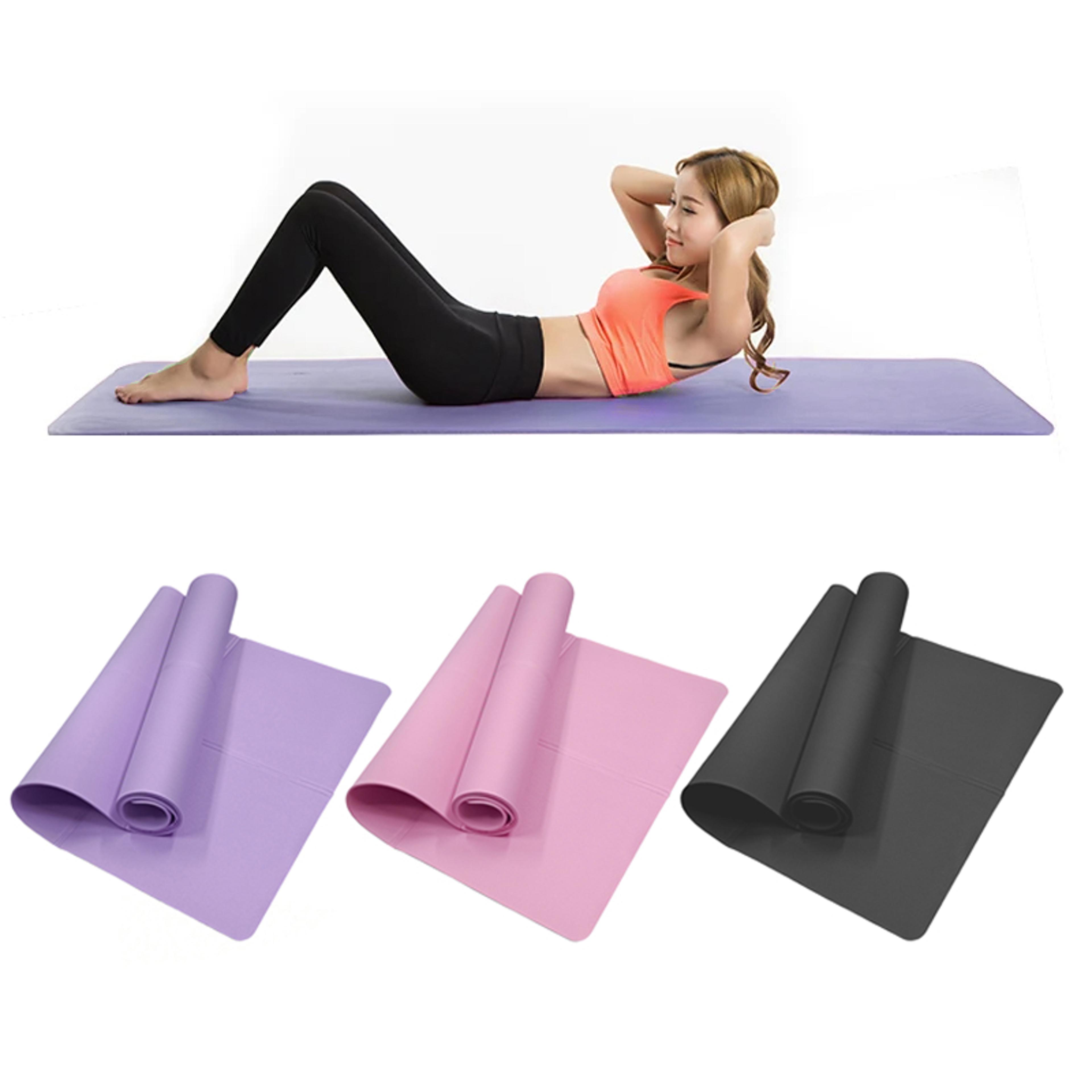 eva non slip yoga mat for exercise pilates and home workouts