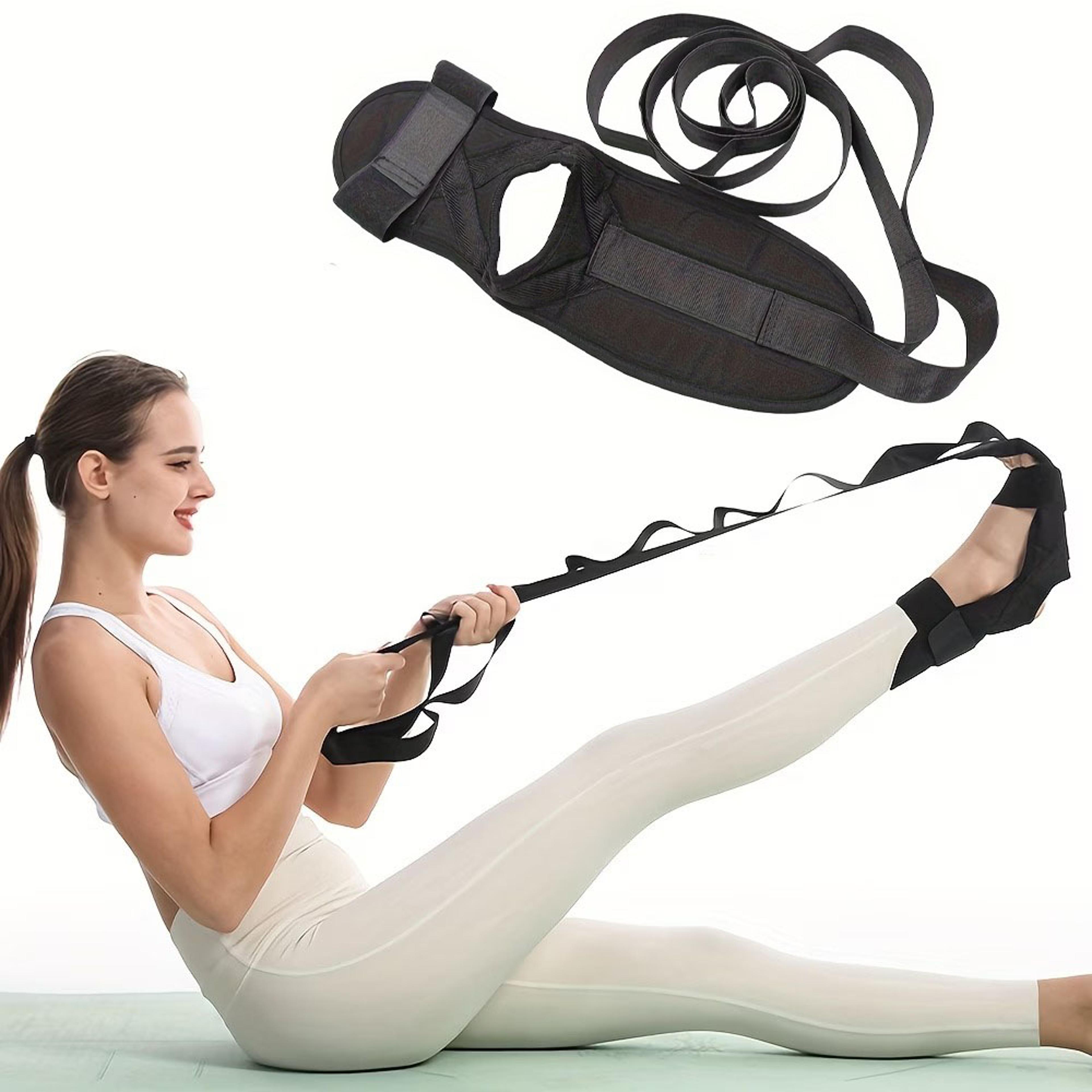 flexease adjustable yoga stretching strap for leg foot and calf flexibility training
