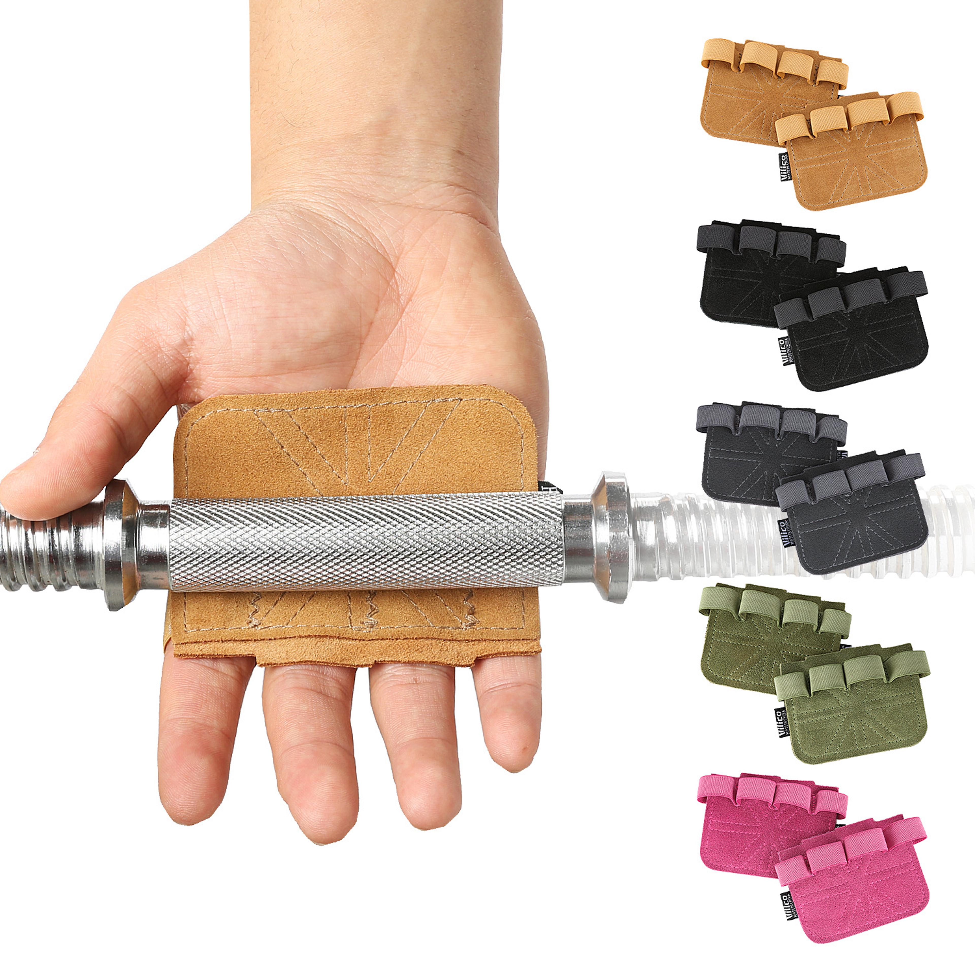 leather weight lifting gloves with palm protection and pull up grips
