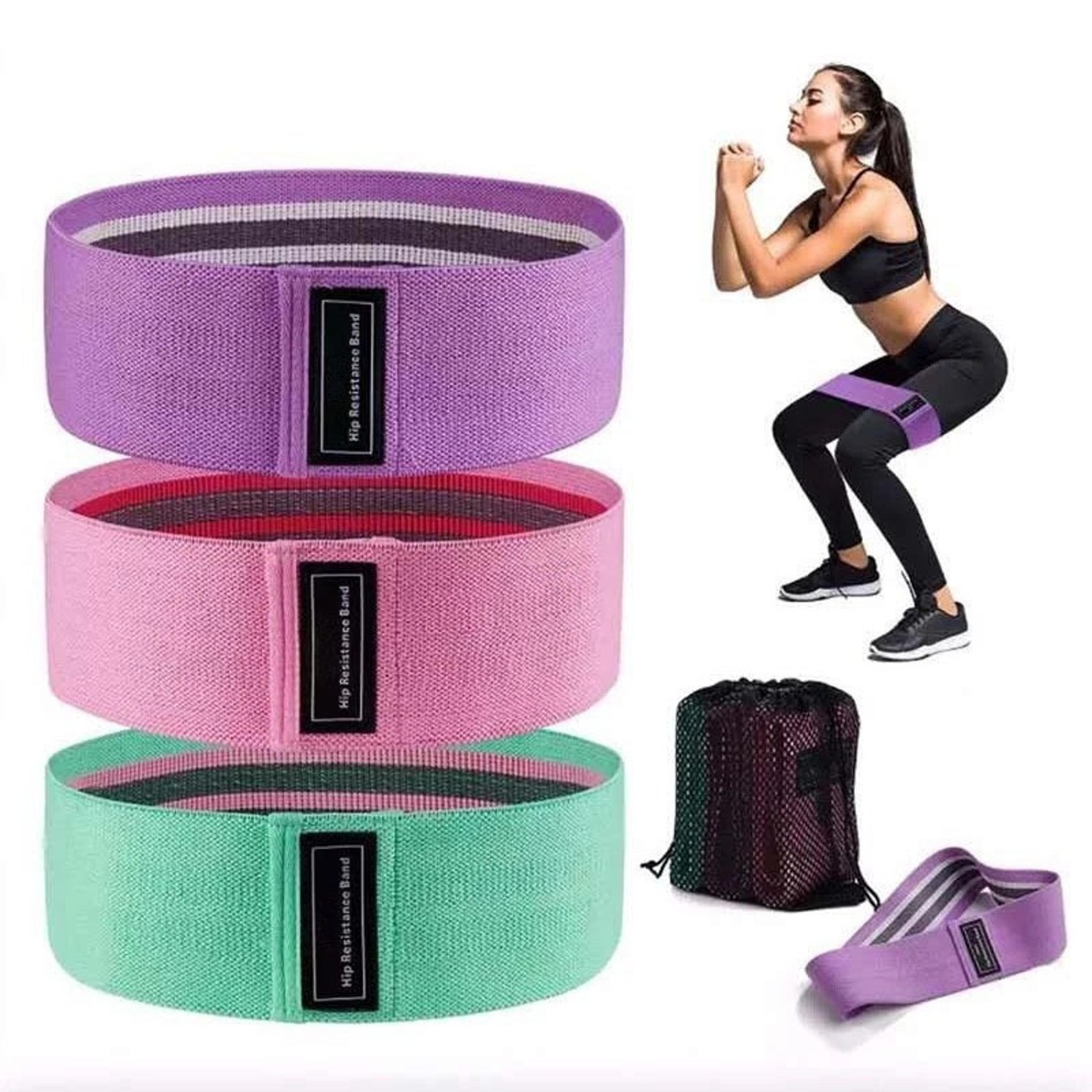 glute resistance band for squats non slip hip and leg workout band