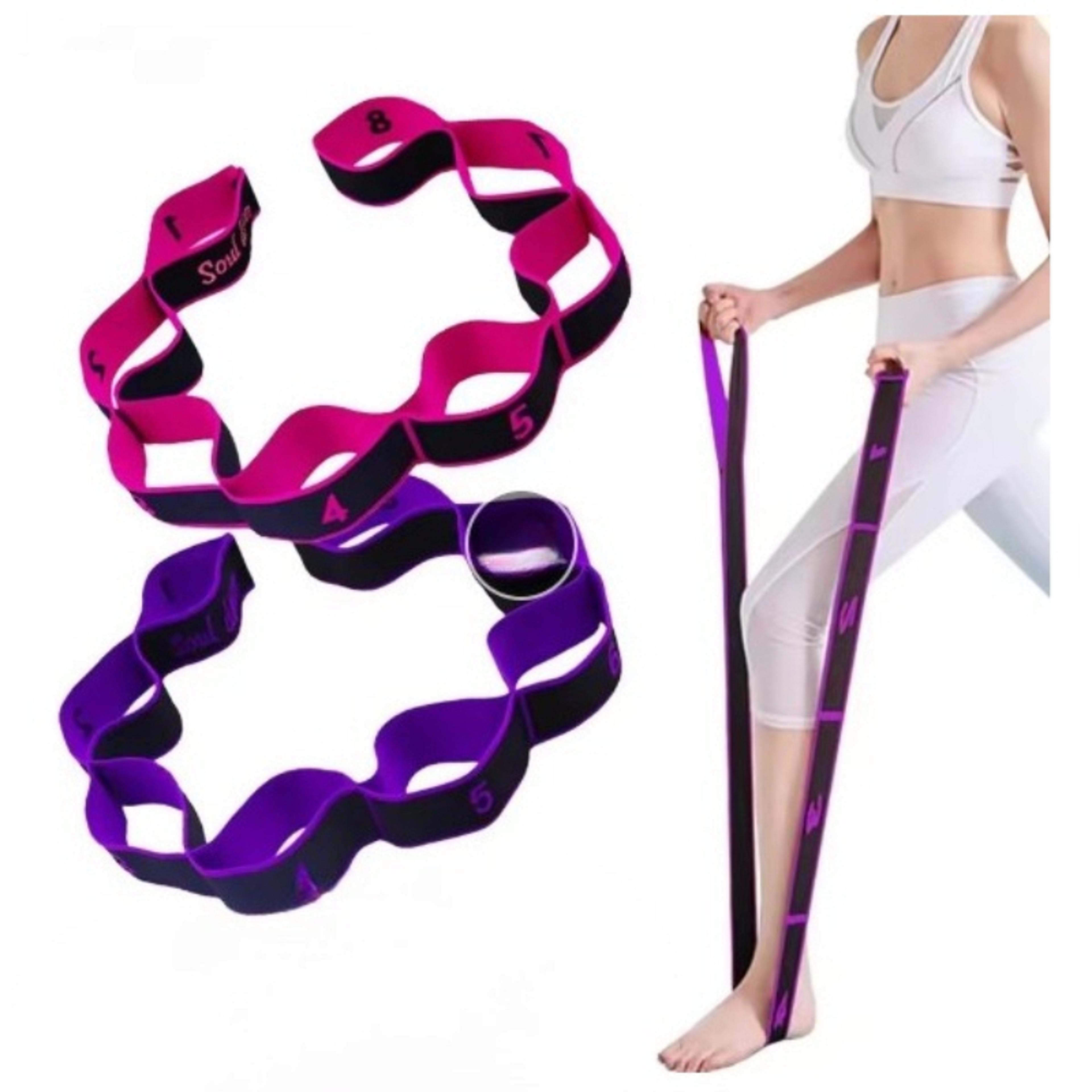 multi loop yoga stretching strap high elastic resistance band for flexibility and pilates
