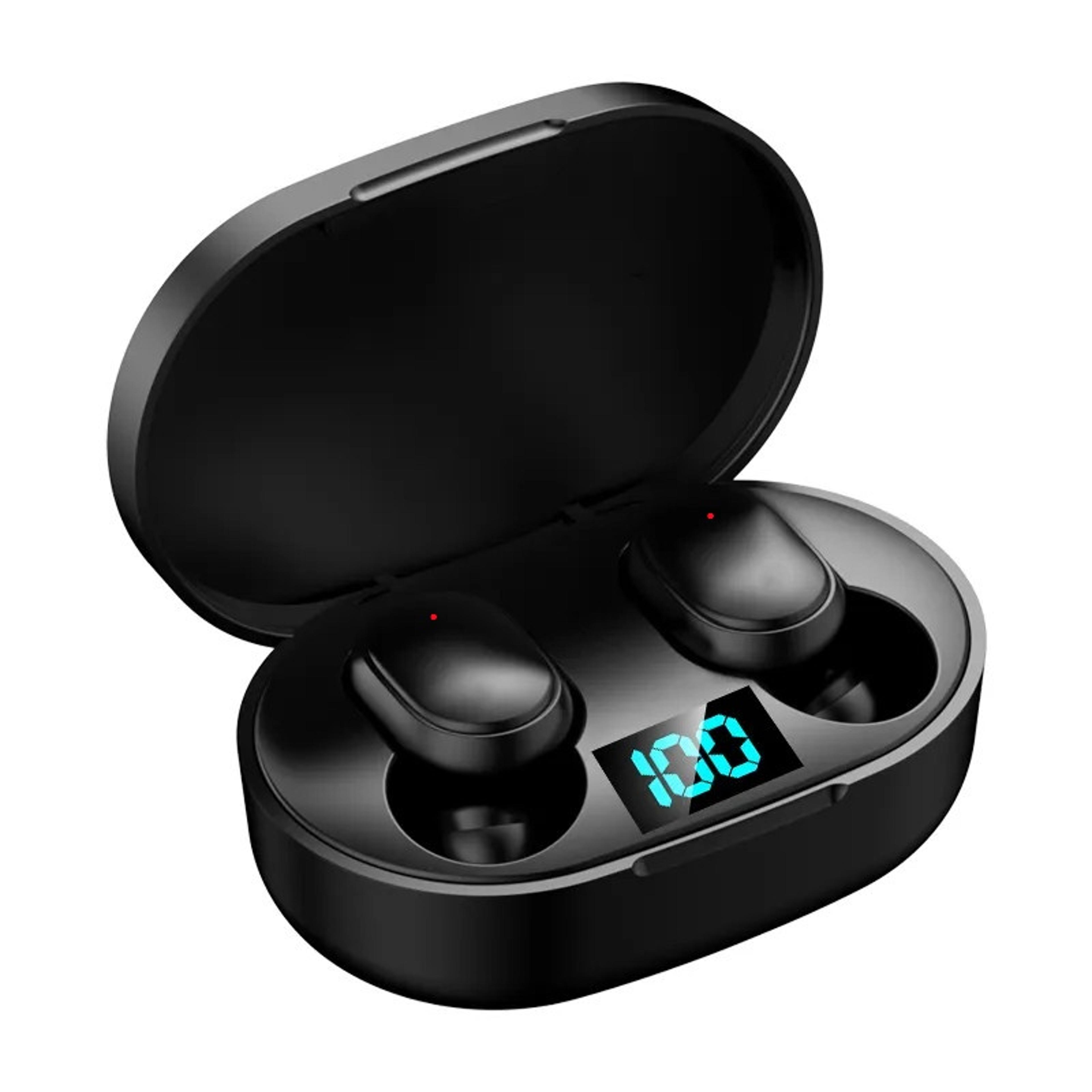 tws wireless earbuds with led display, mic and noise cancelling audio