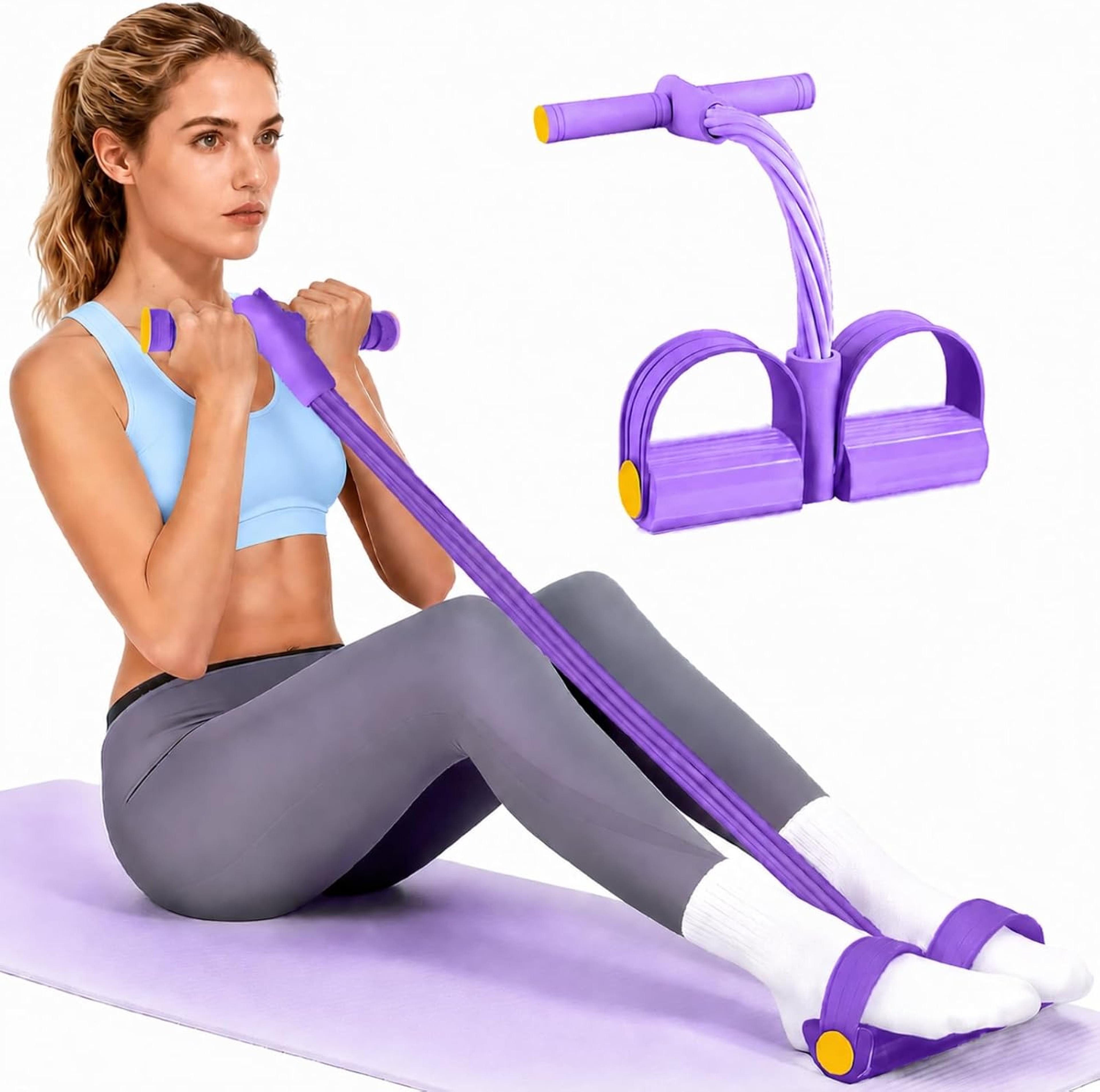 6 tube pedal resistance band with handles for full body home workouts