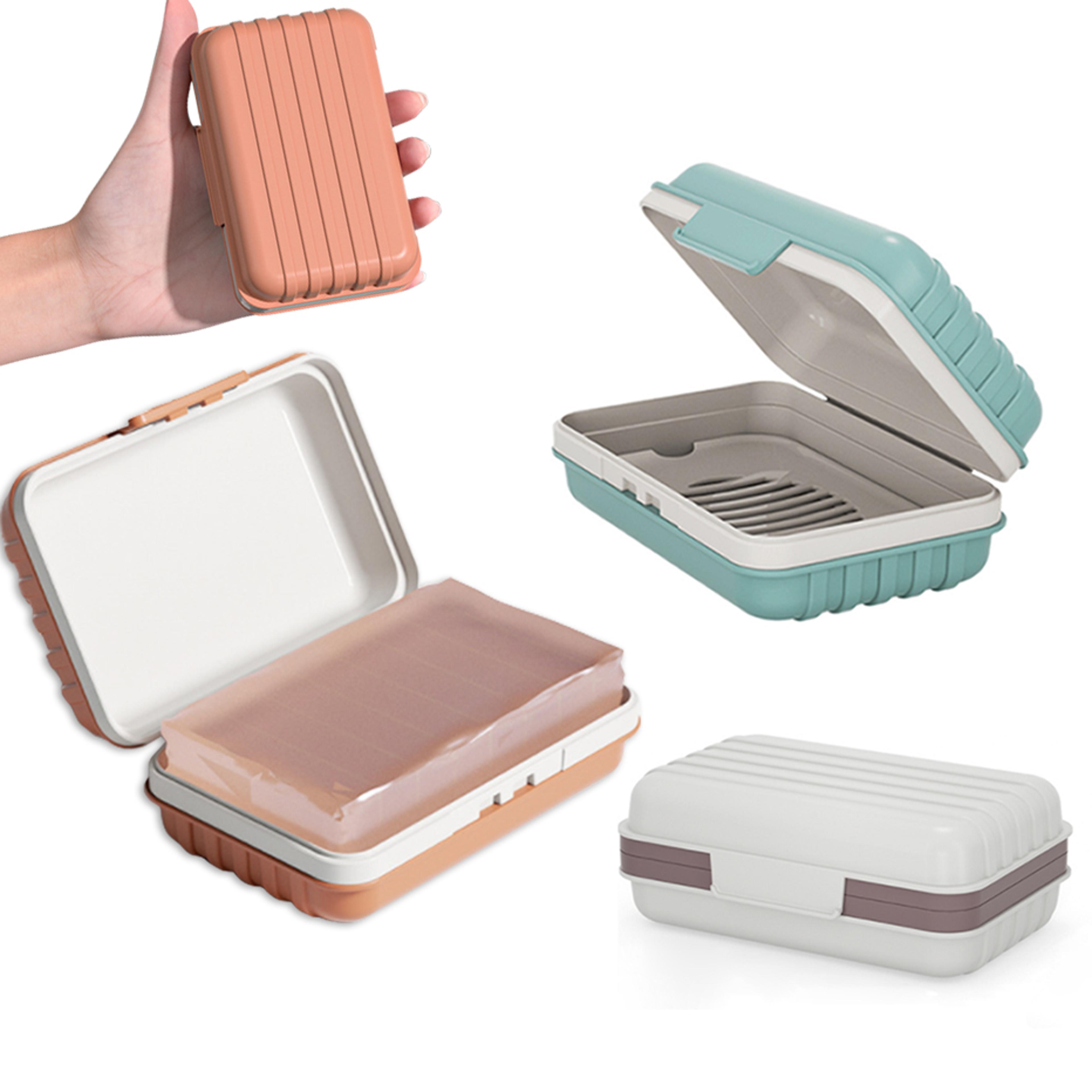drykeep travel soap case with lid and draining soap dish