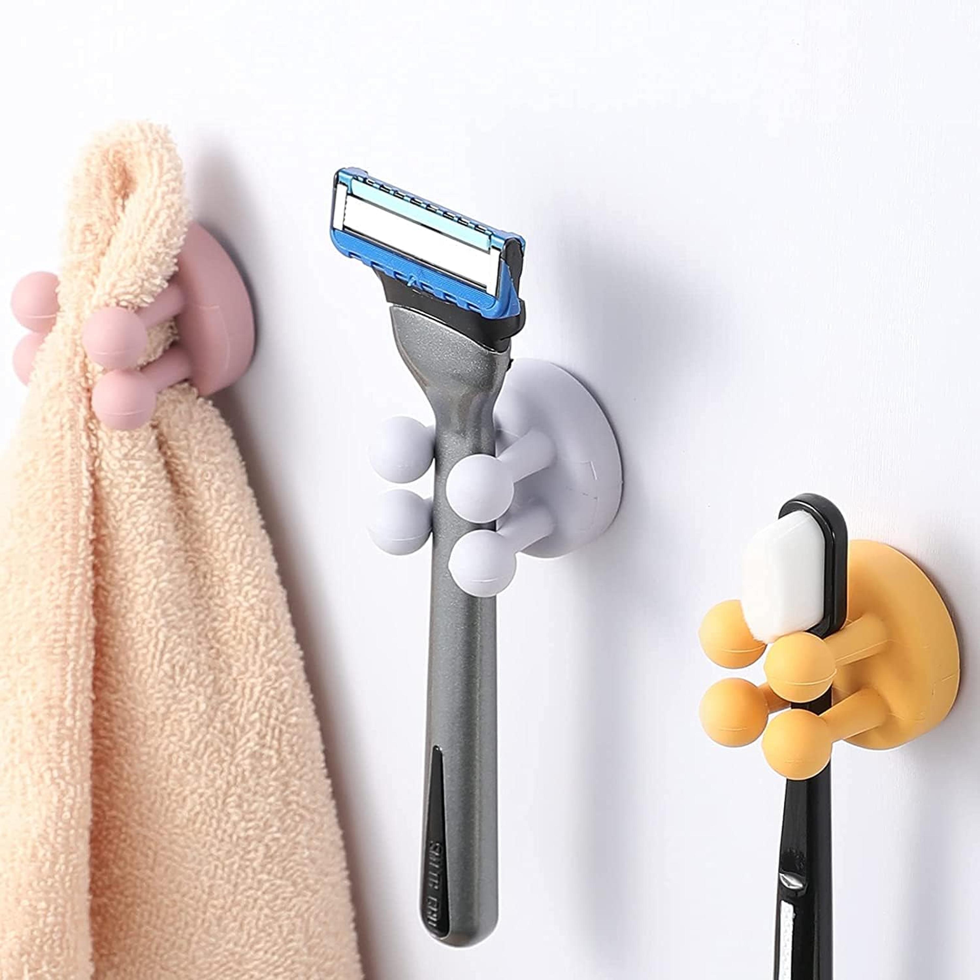 silicone toothbrush holder waterproof self adhesive wall hook organizer