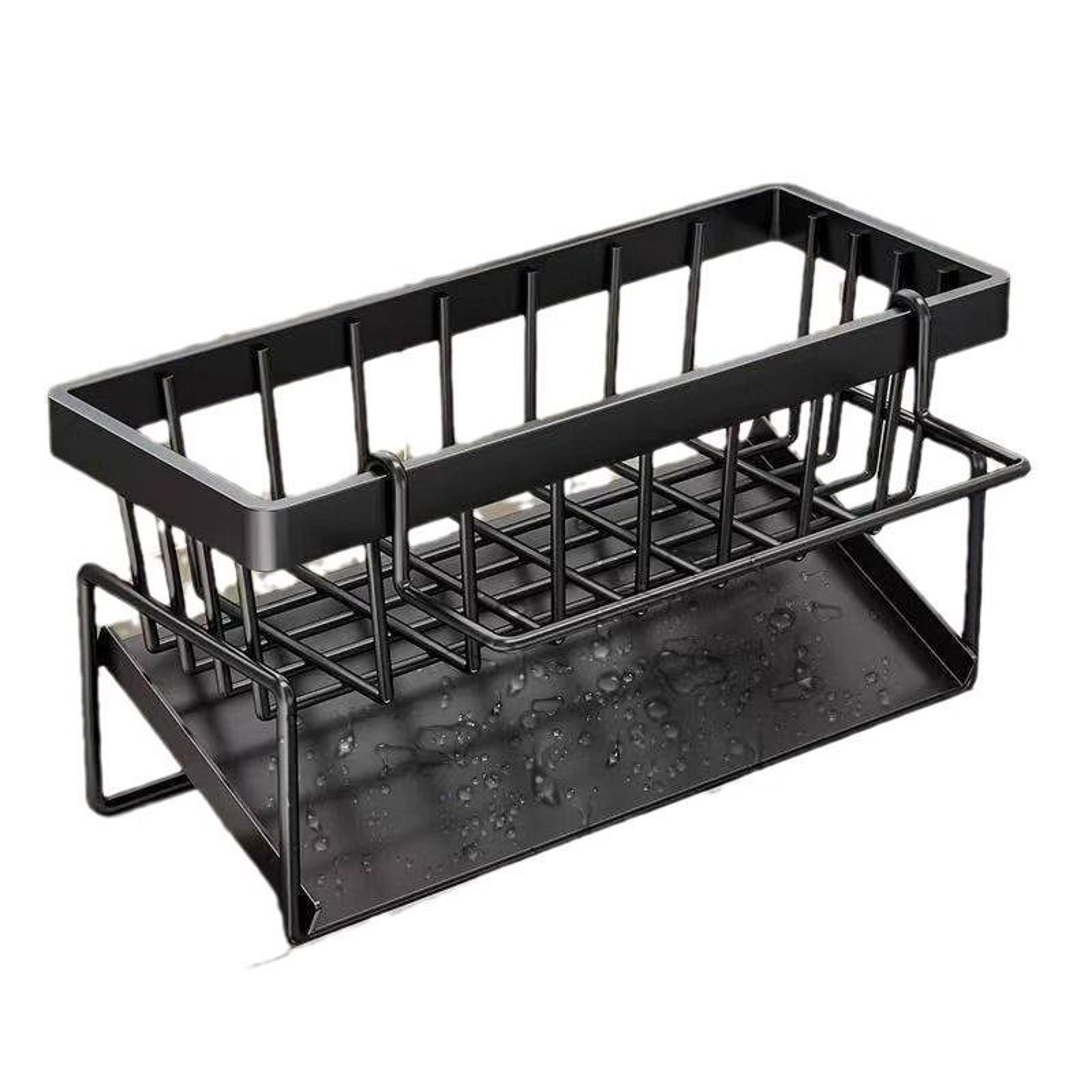 stainless steel kitchen sink caddy self draining sponge holder and dishcloth rack