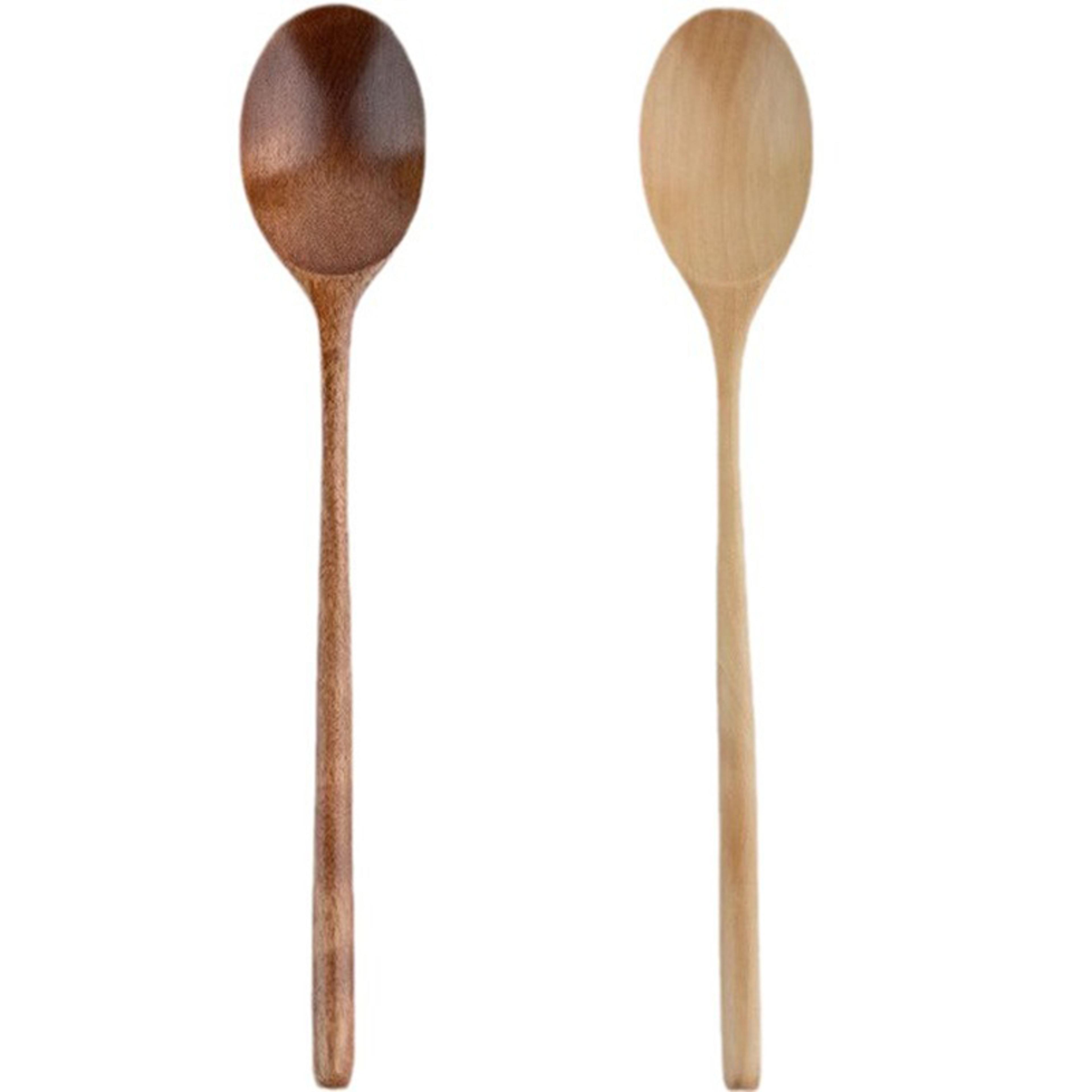 natural wooden spoon set for cooking, soup and serving