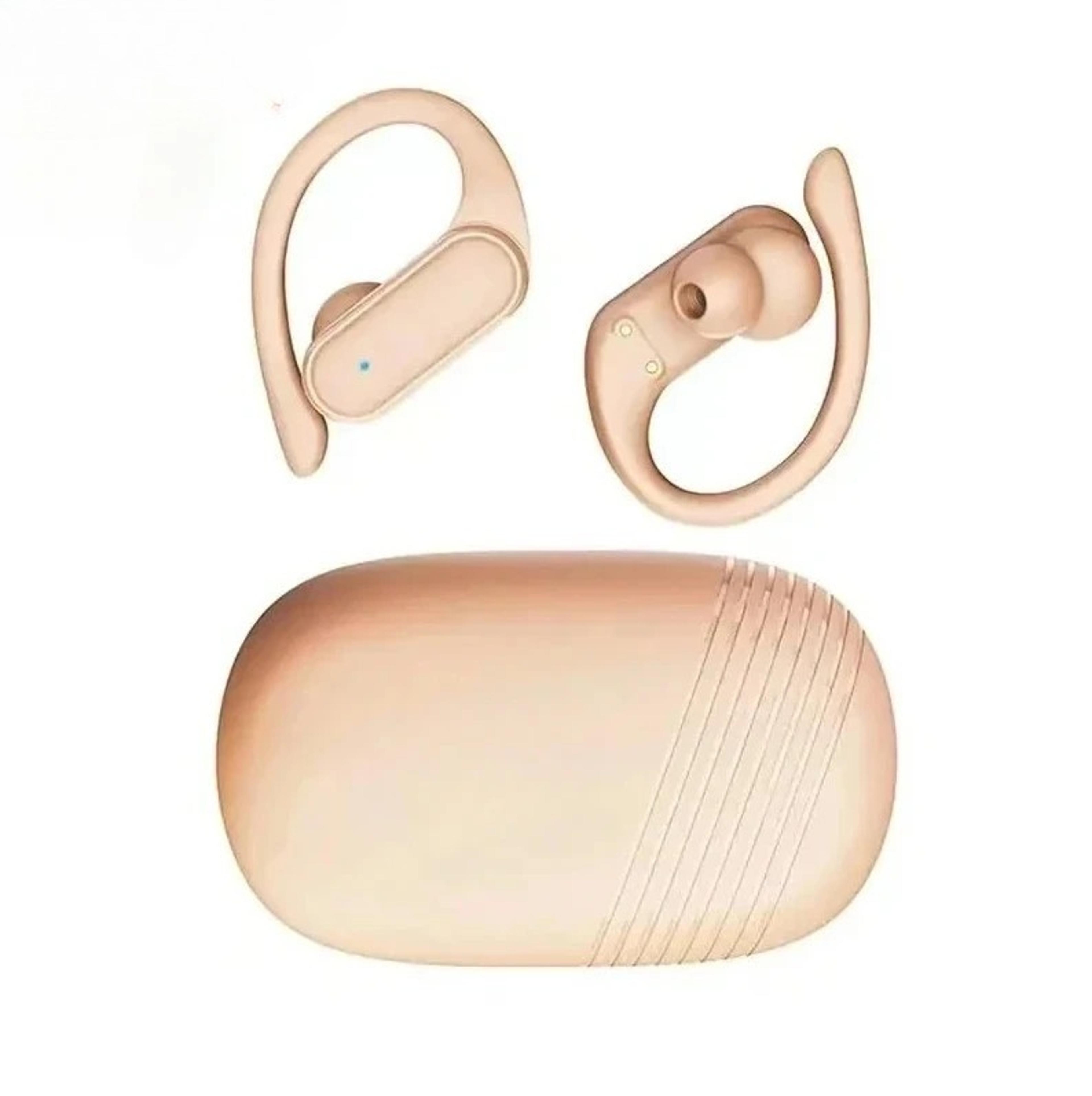 wireless ear hook headphones with long battery life and noise reduction