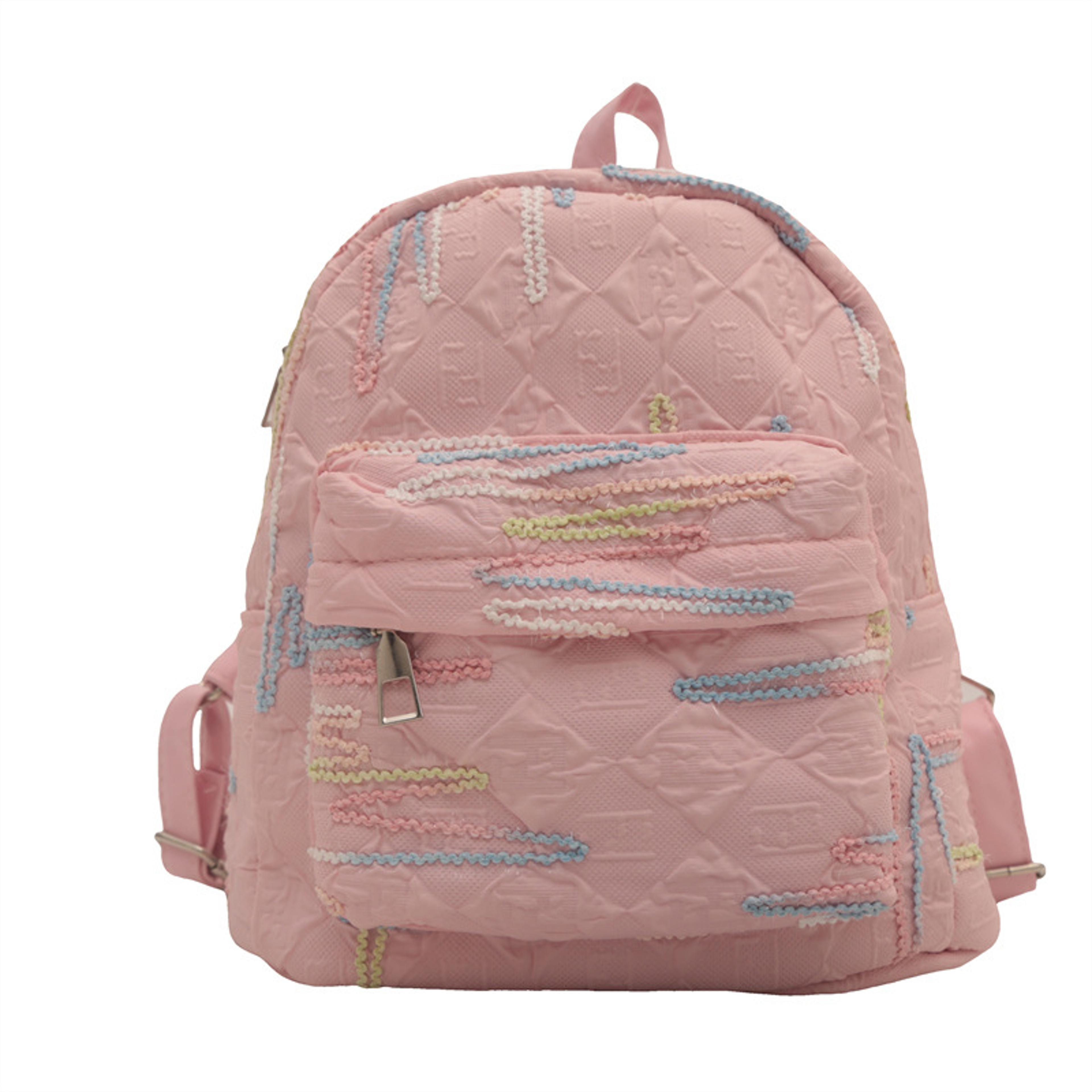 cloud charm embroidered mini backpack lightweight cute small backpack with colorful stitching