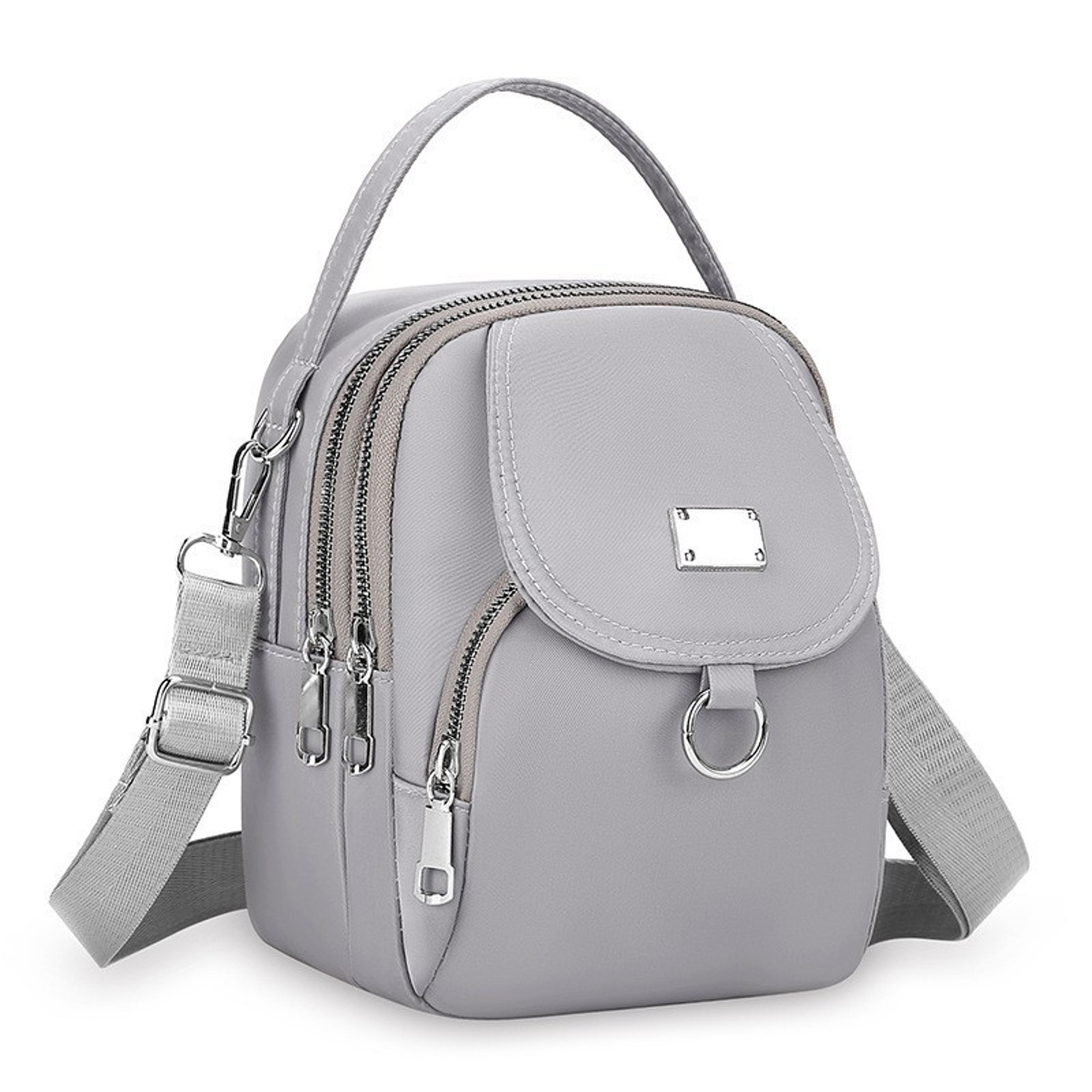chic mini nylon crossbody bag with multi pocket storage and adjustable strap