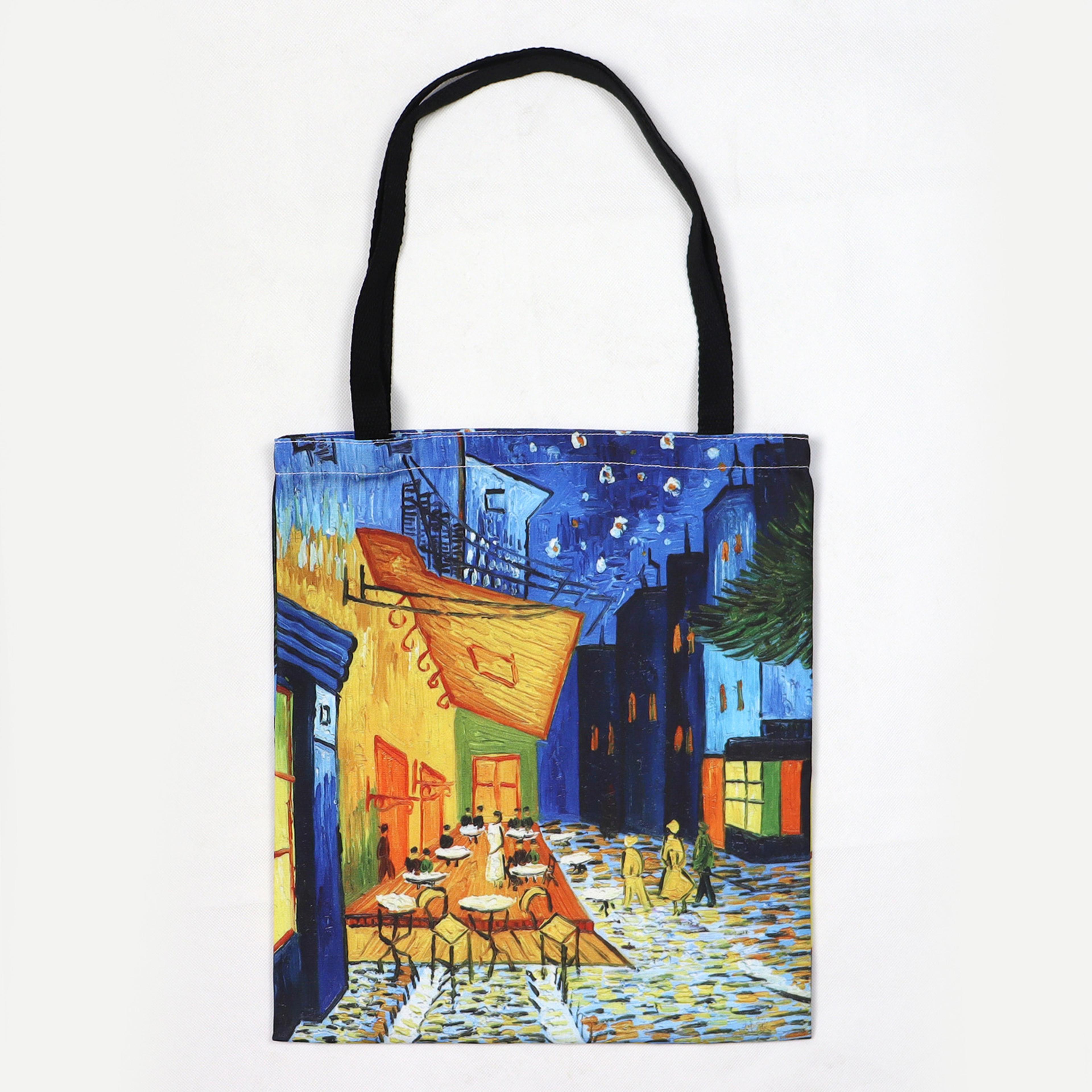 van gogh starry night canvas tote bag for art lovers