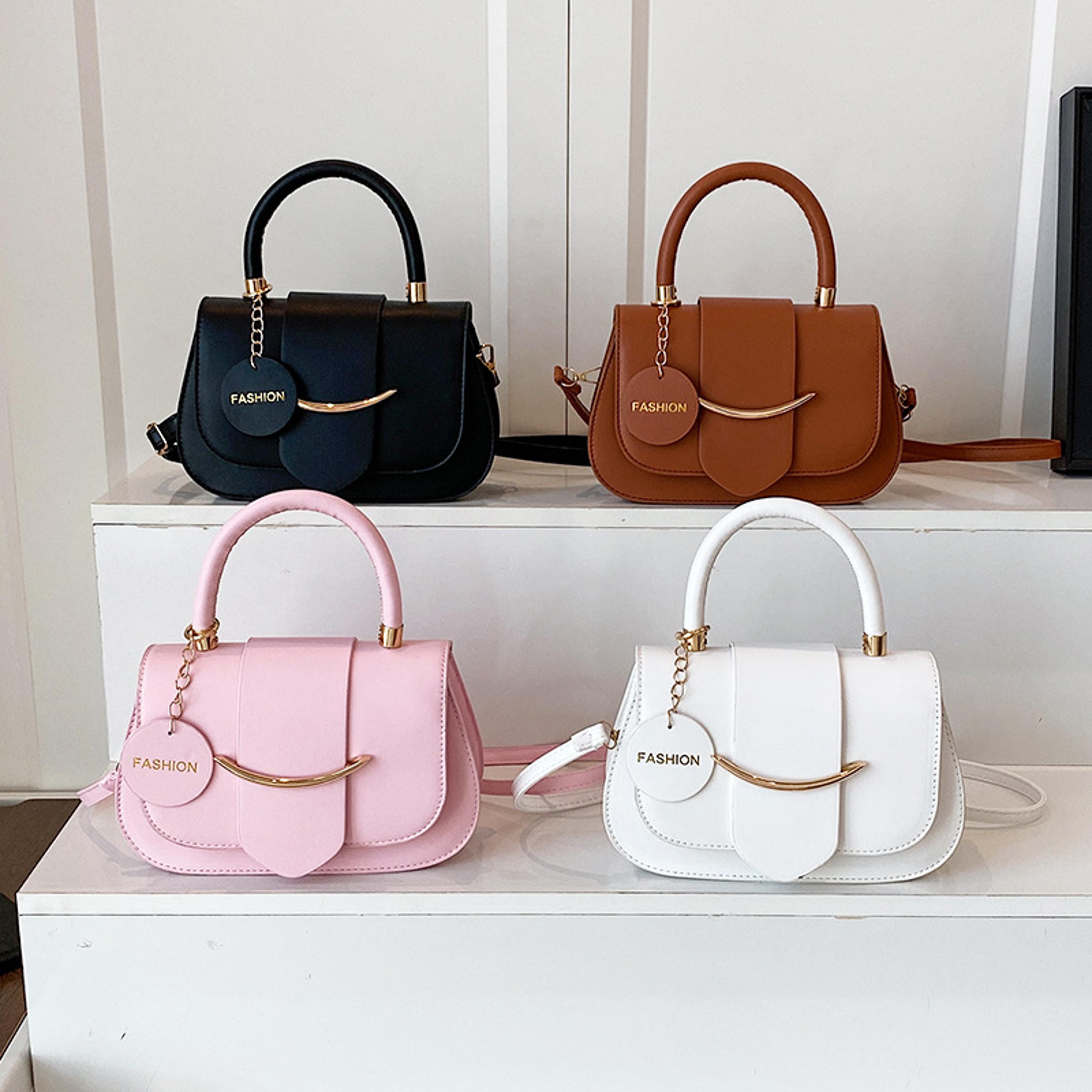 retro faux leather crossbody bag for women with detachable strap and top handle