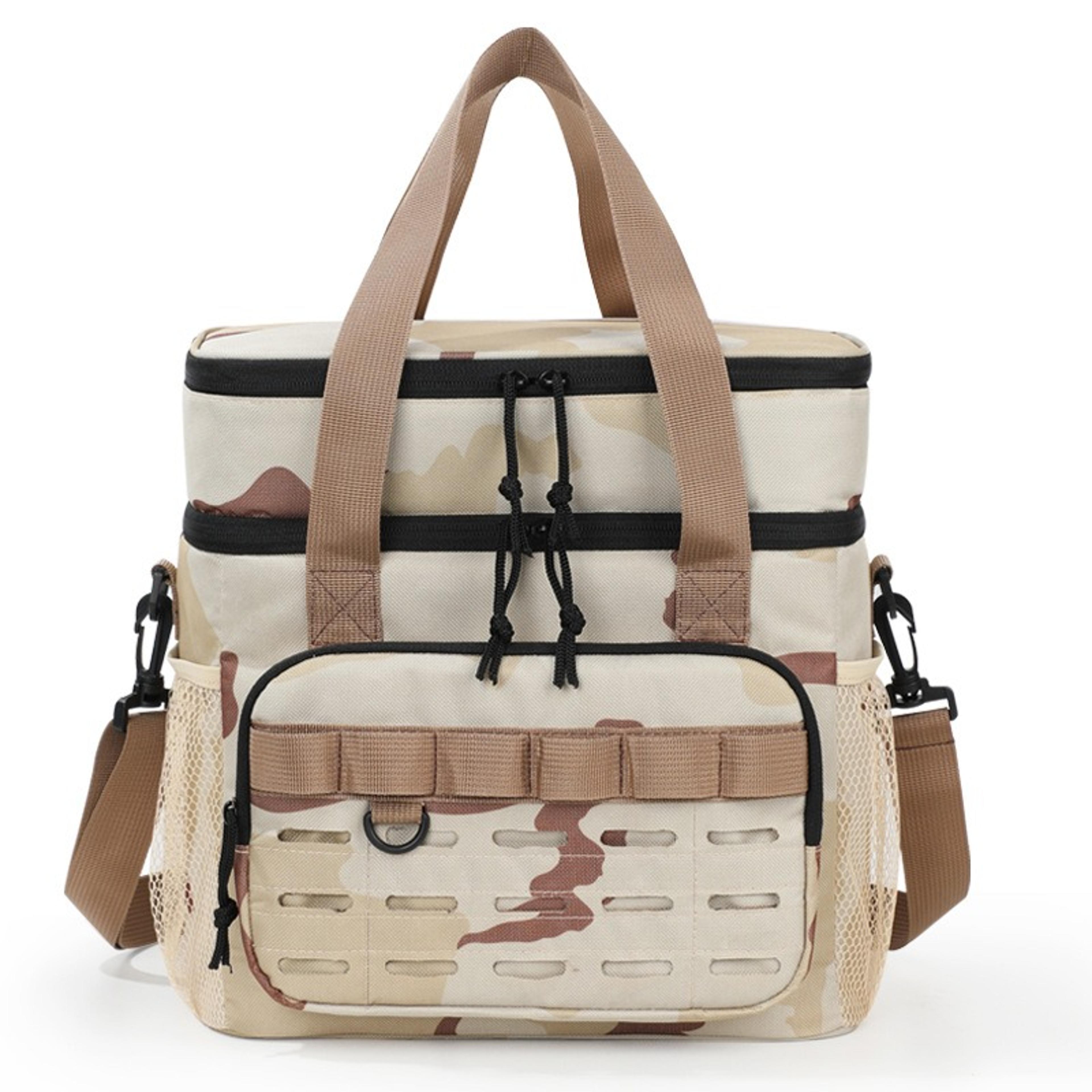 camo insulated lunch bag large capacity oxford cloth picnic cooler bag