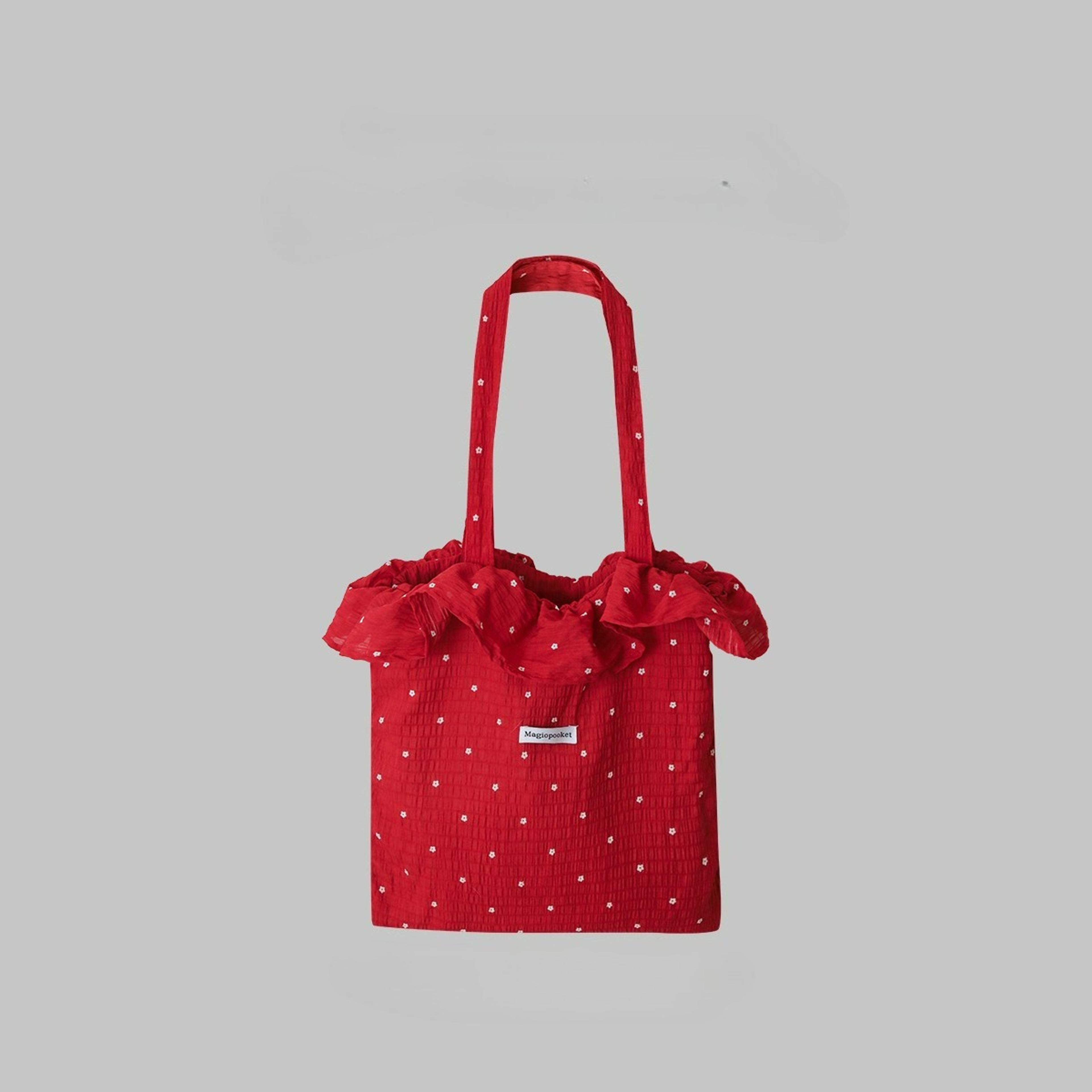 polka dot chiffon shoulder bag large capacity womens tote