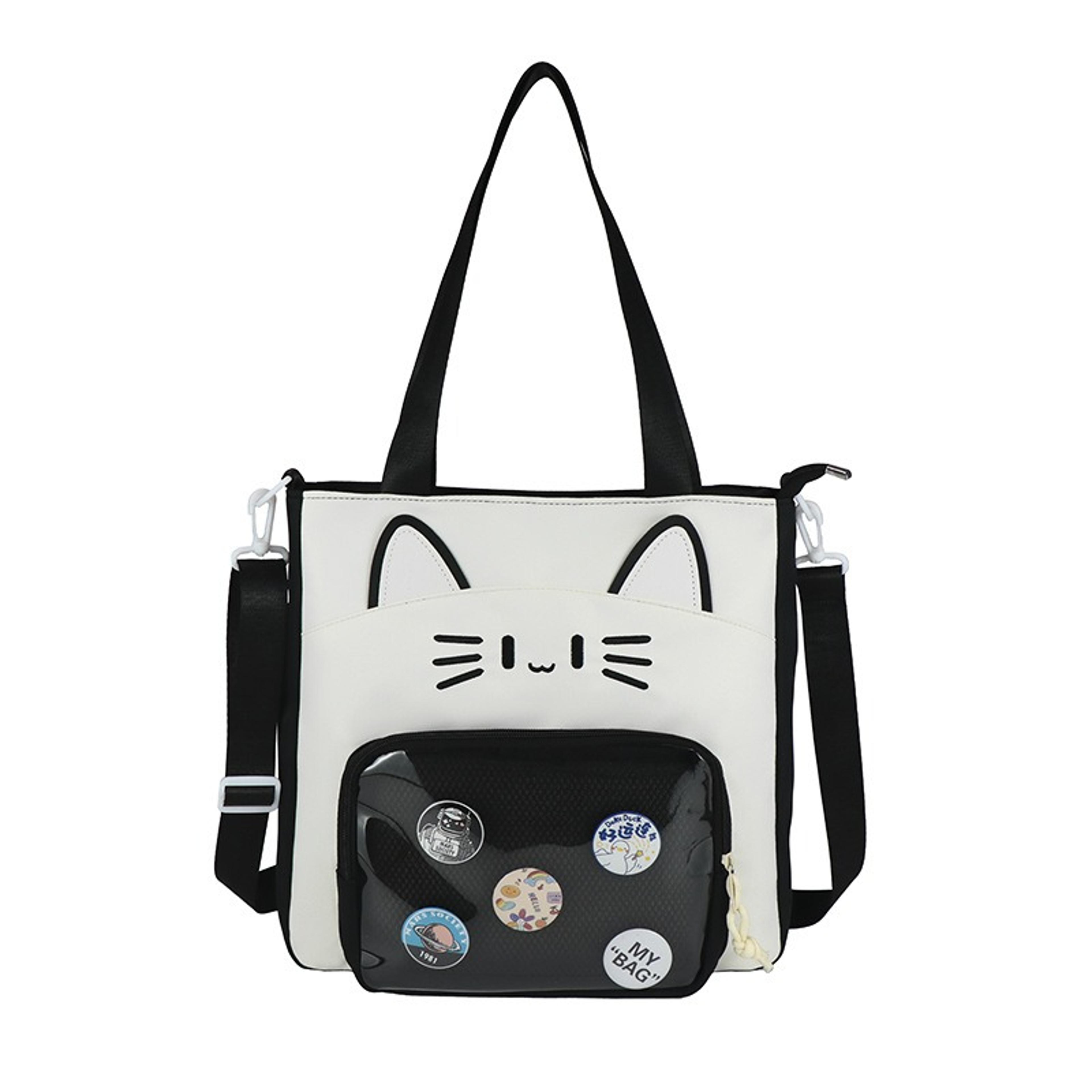 cute cat ita bag large capacity transparent shoulder tote