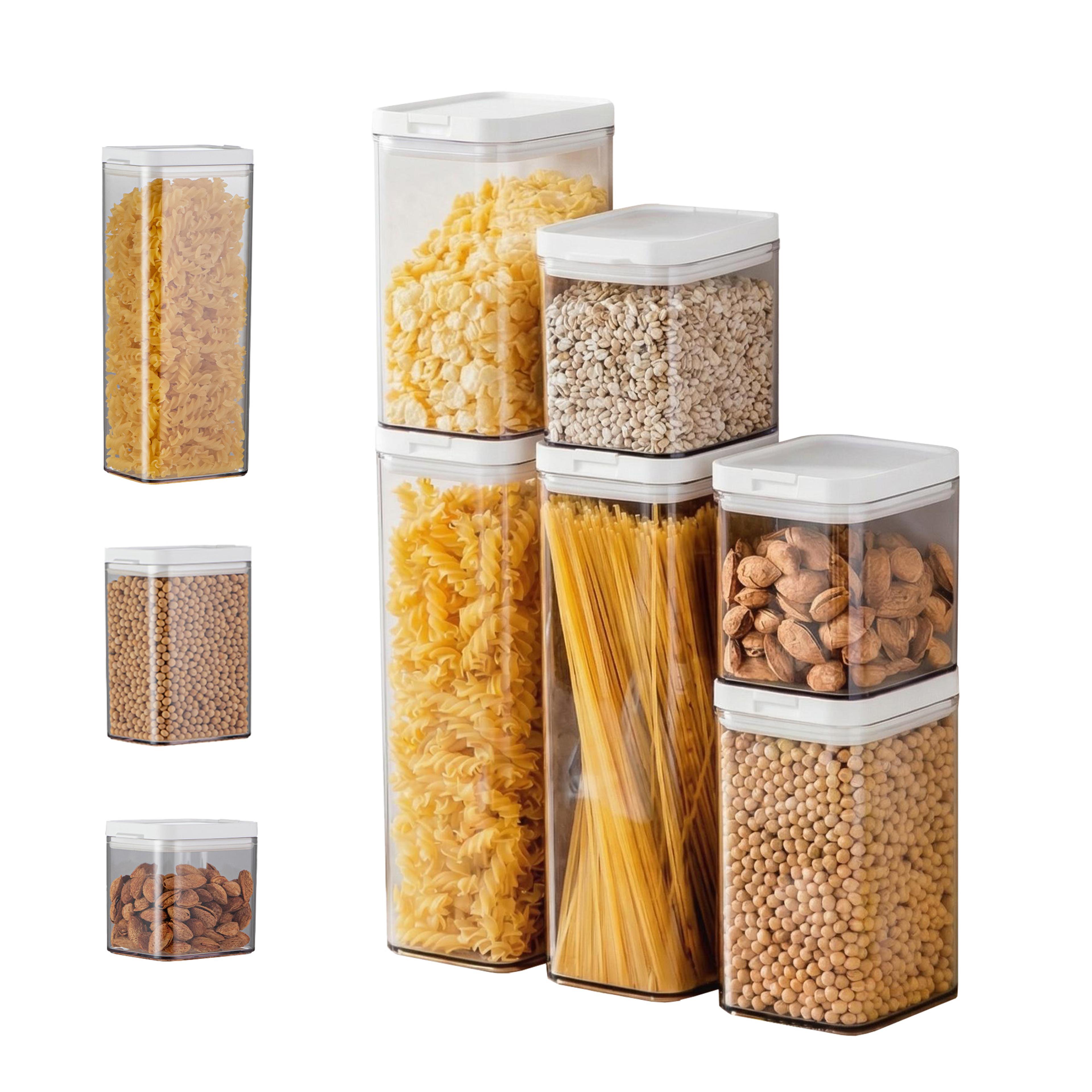 airtight food storage containers set with flip lids for pantry organization