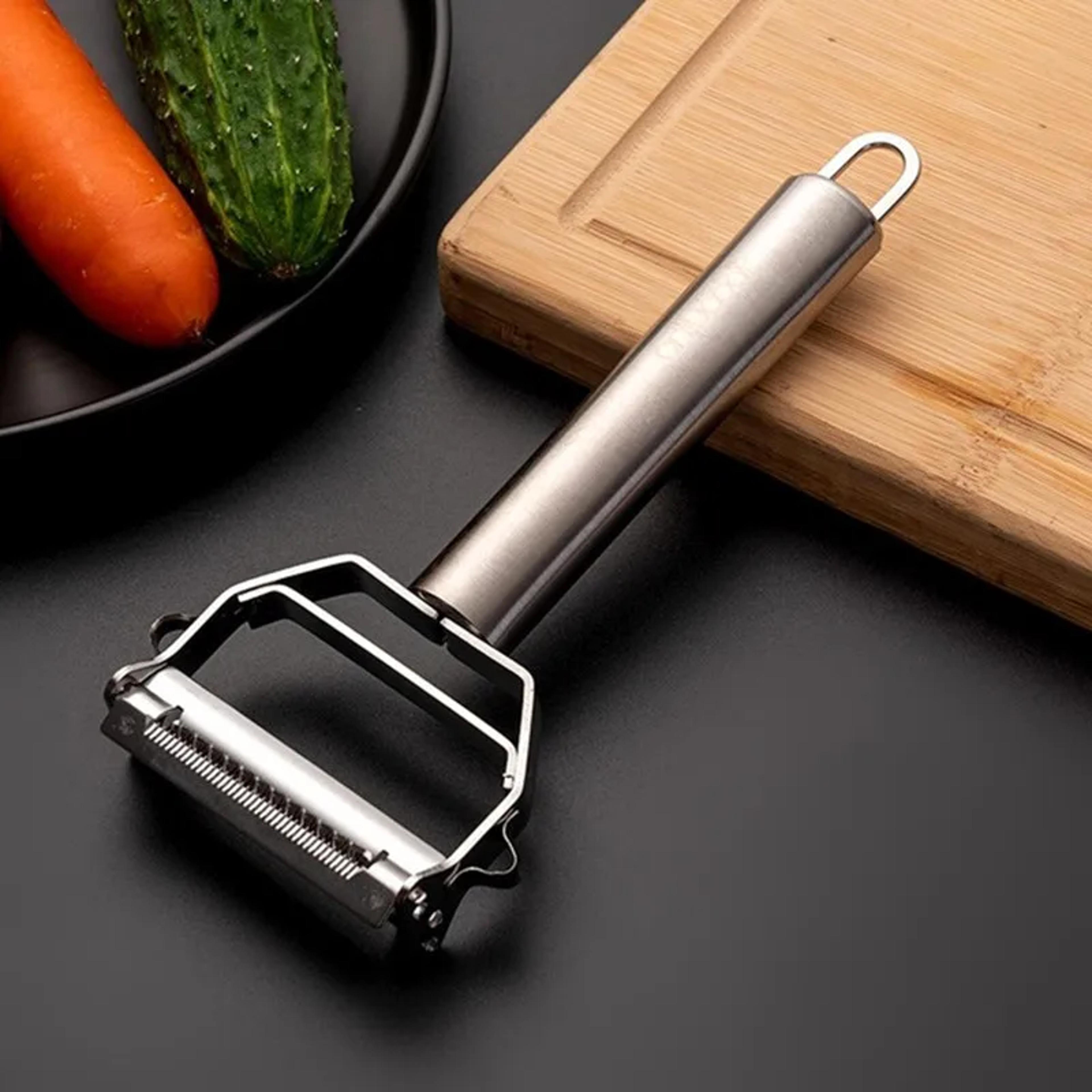 stainless steel vegetable peeler and julienne slicer