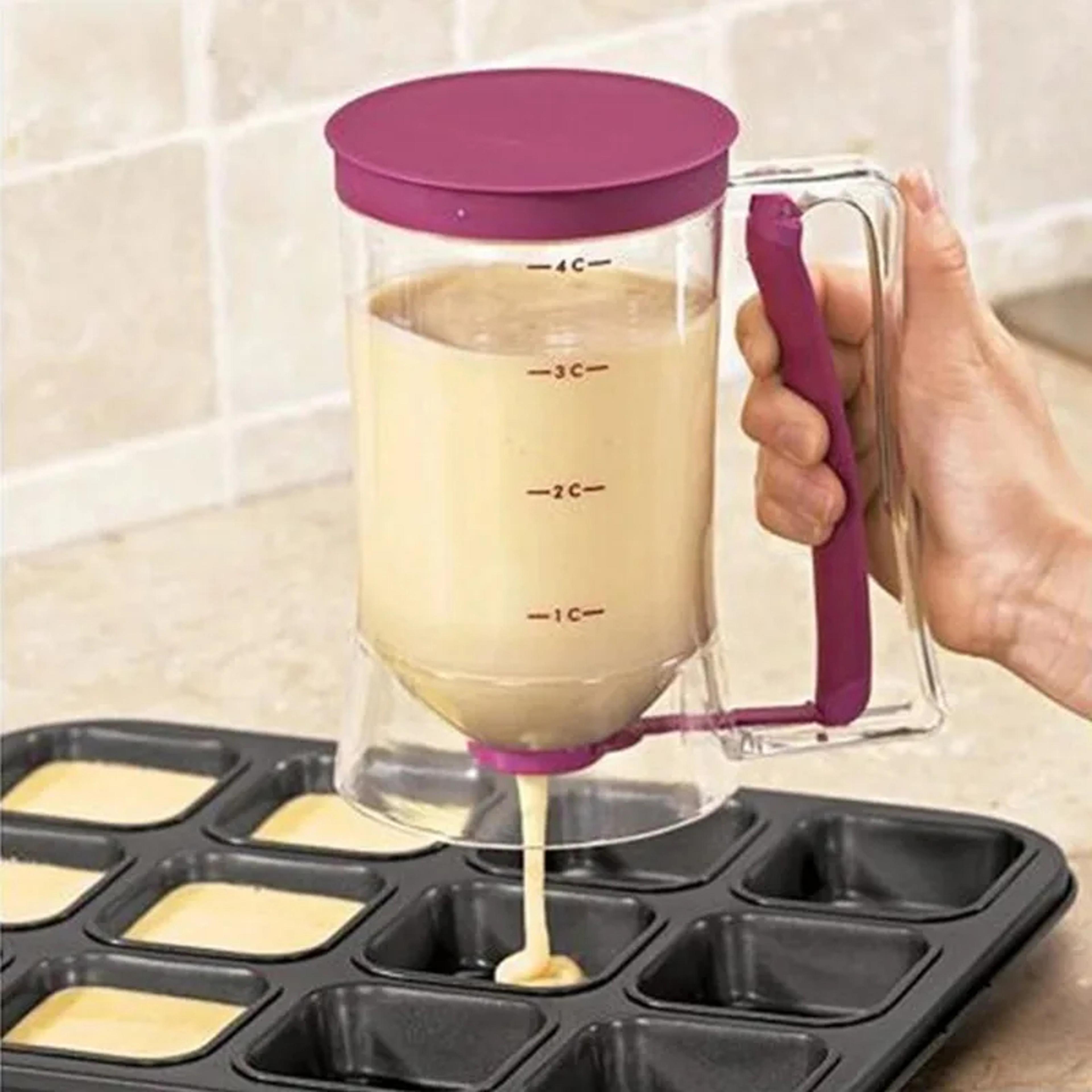 pancake batter dispenser measuring cup for cupcakes and baking