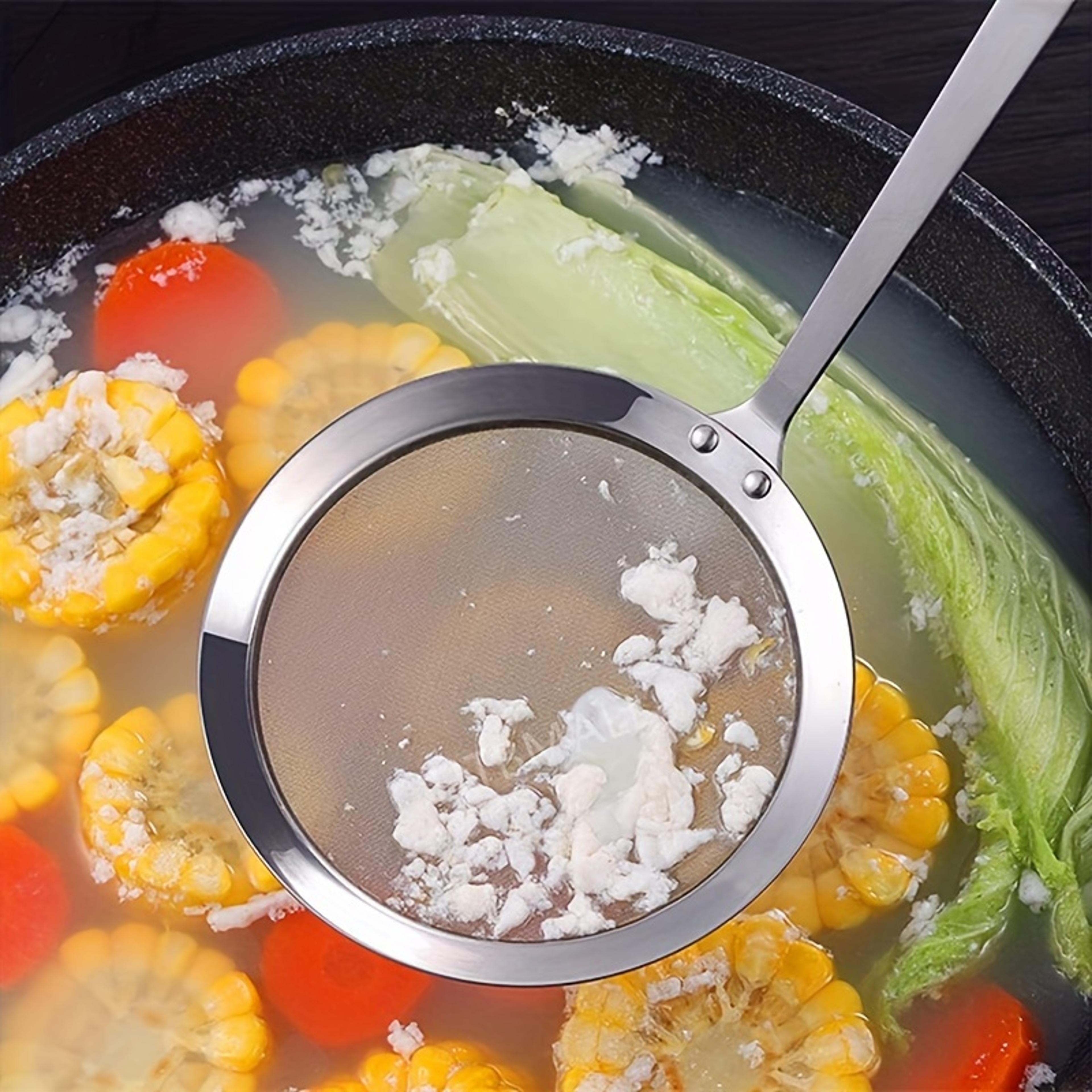stainless steel fat skimmer spoon fine mesh oil strainer for cooking