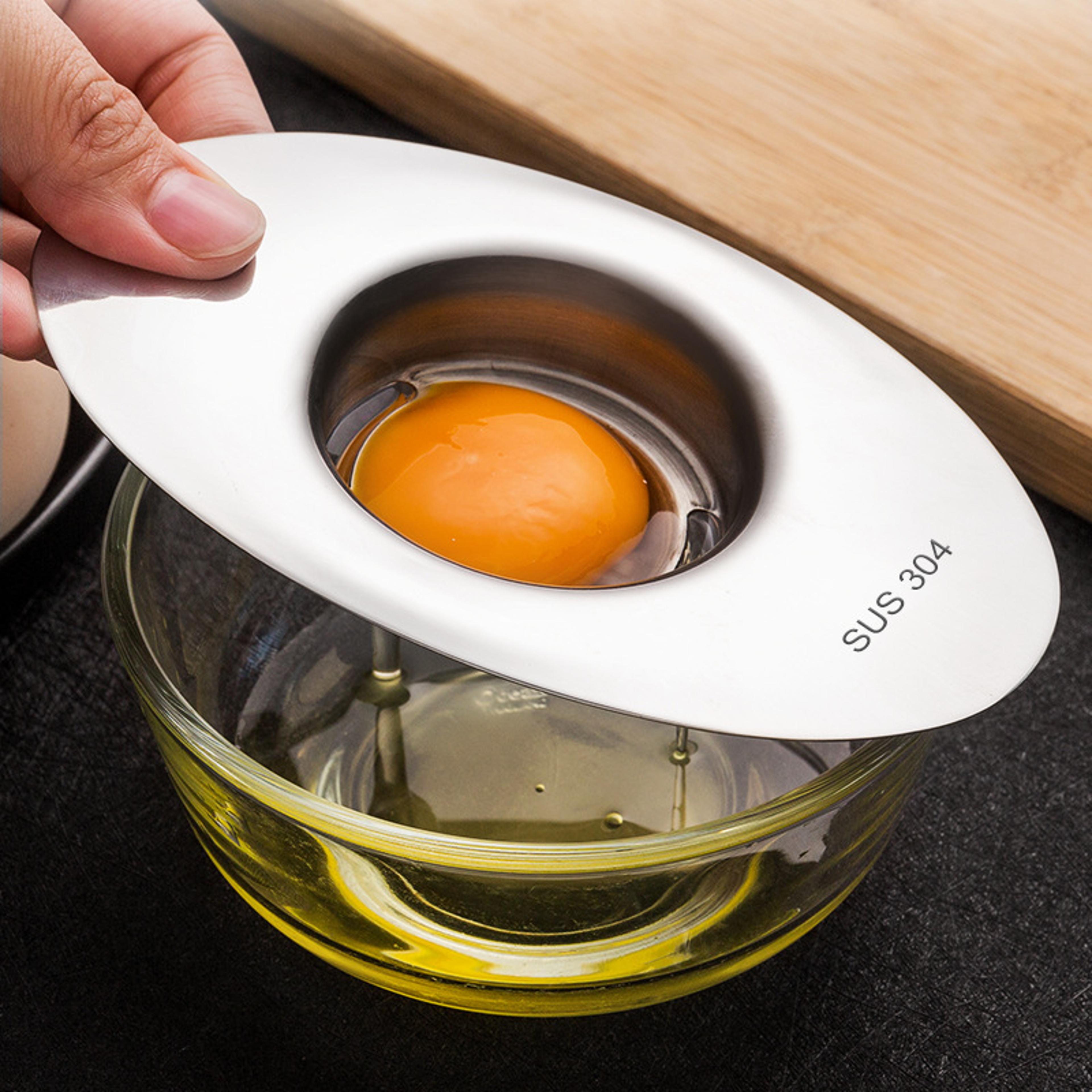 stainless steel egg yolk separator spoon for easy baking and cooking