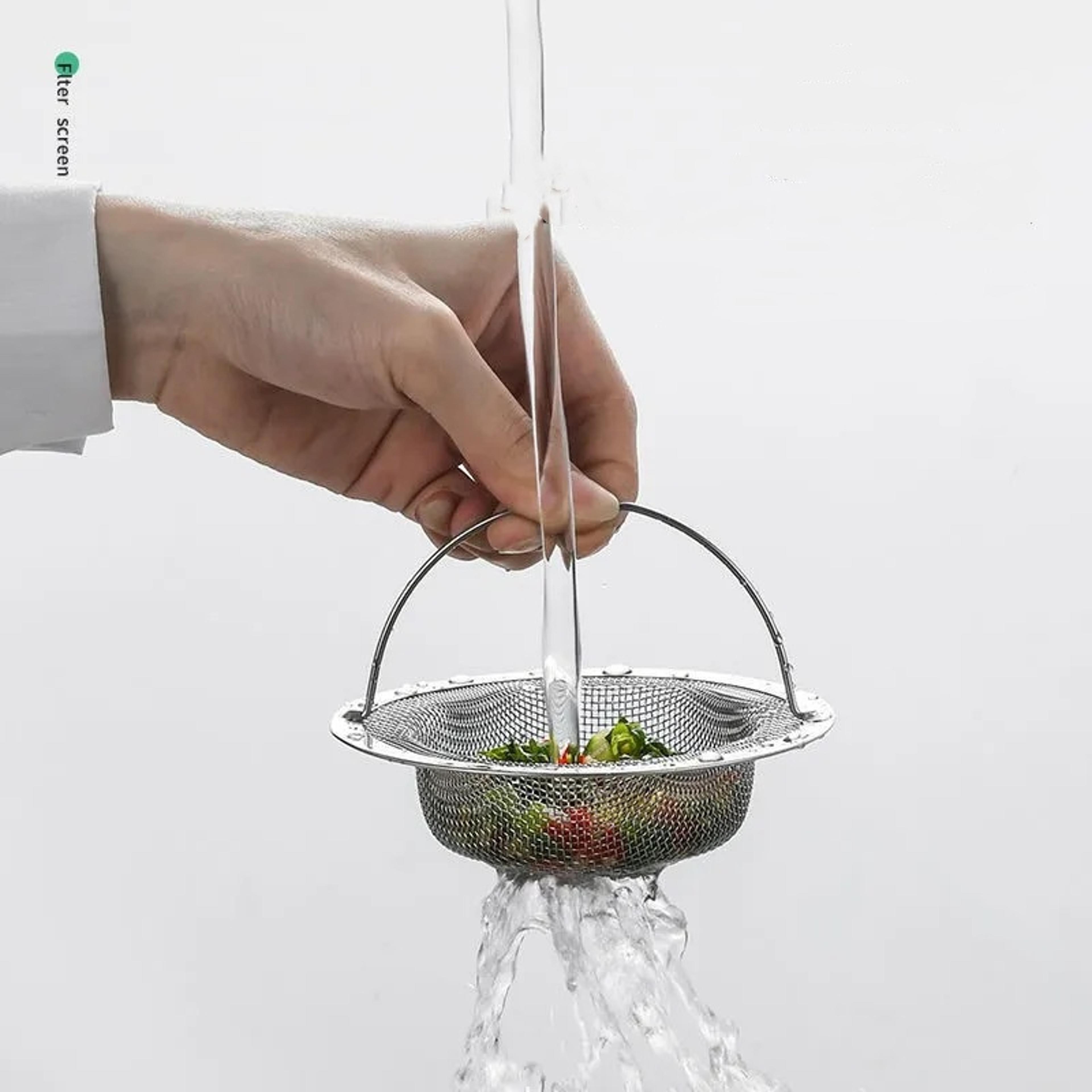stainless steel sink strainer and hair catcher anti clog drain filter