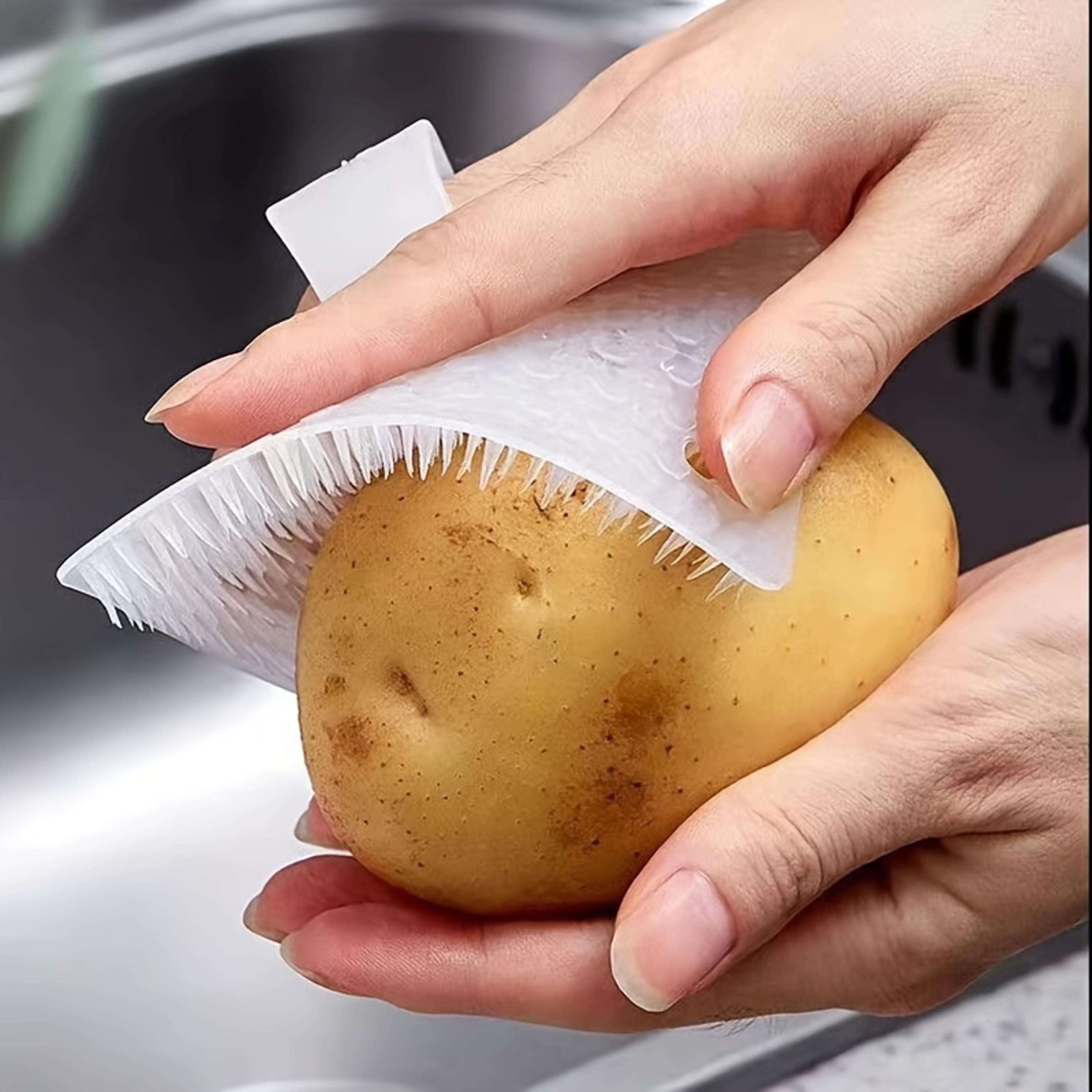 flexclean bendable vegetable brush fruit and vegetable scrubber for easy produce cleaning