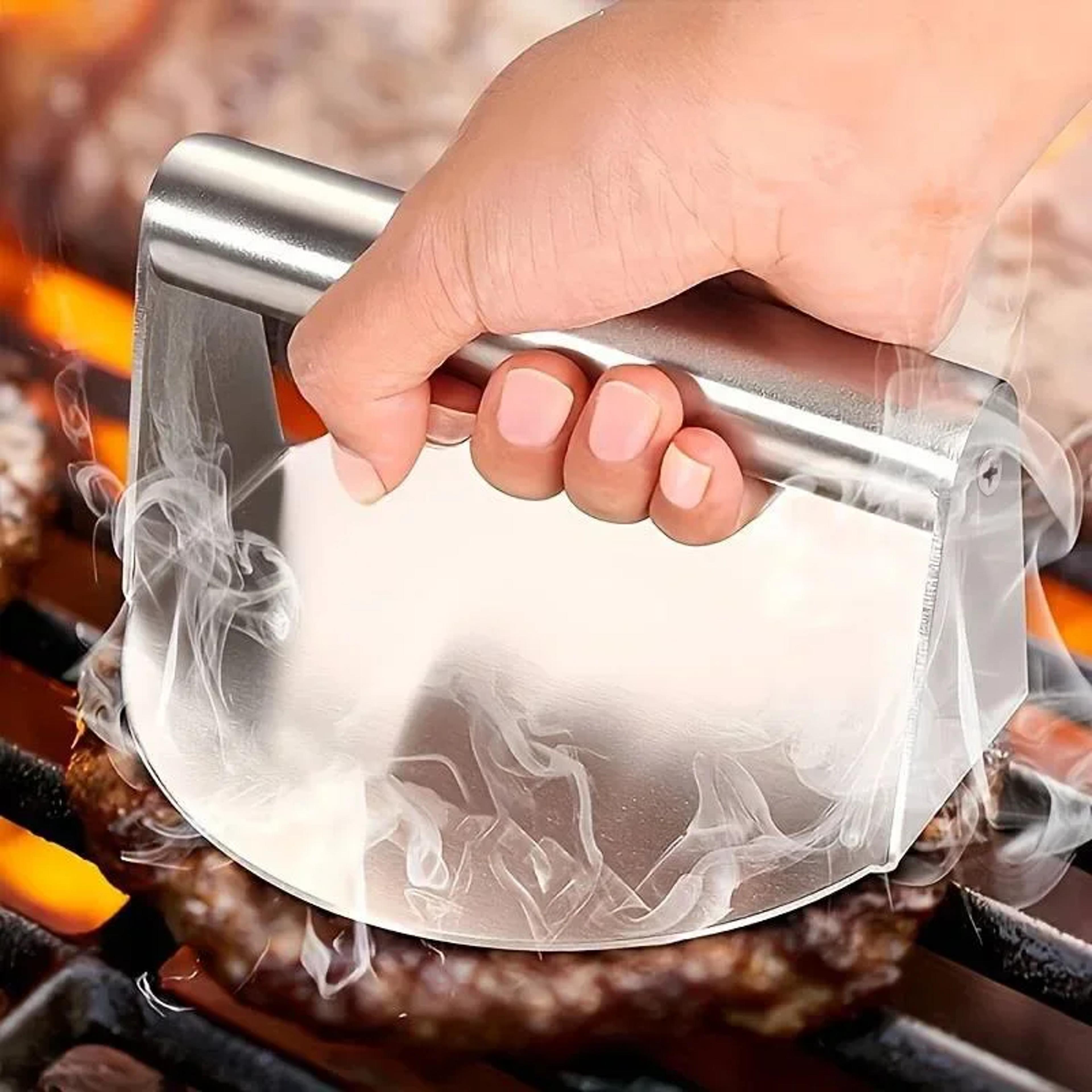 stainless steel smash burger press and burger smasher for griddle grill and bbq