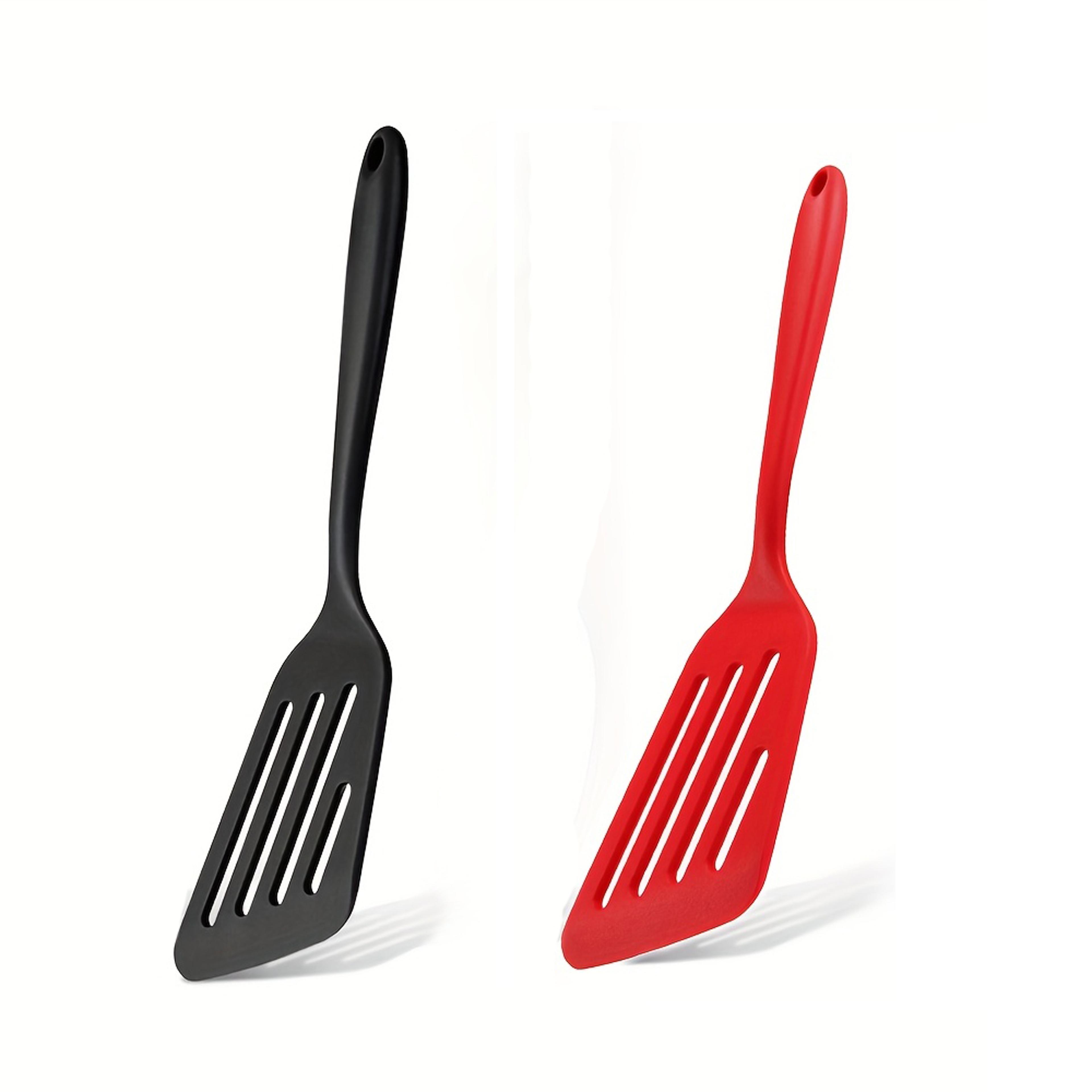 silicone fish spatula heat resistant slotted turner for nonstick cookware