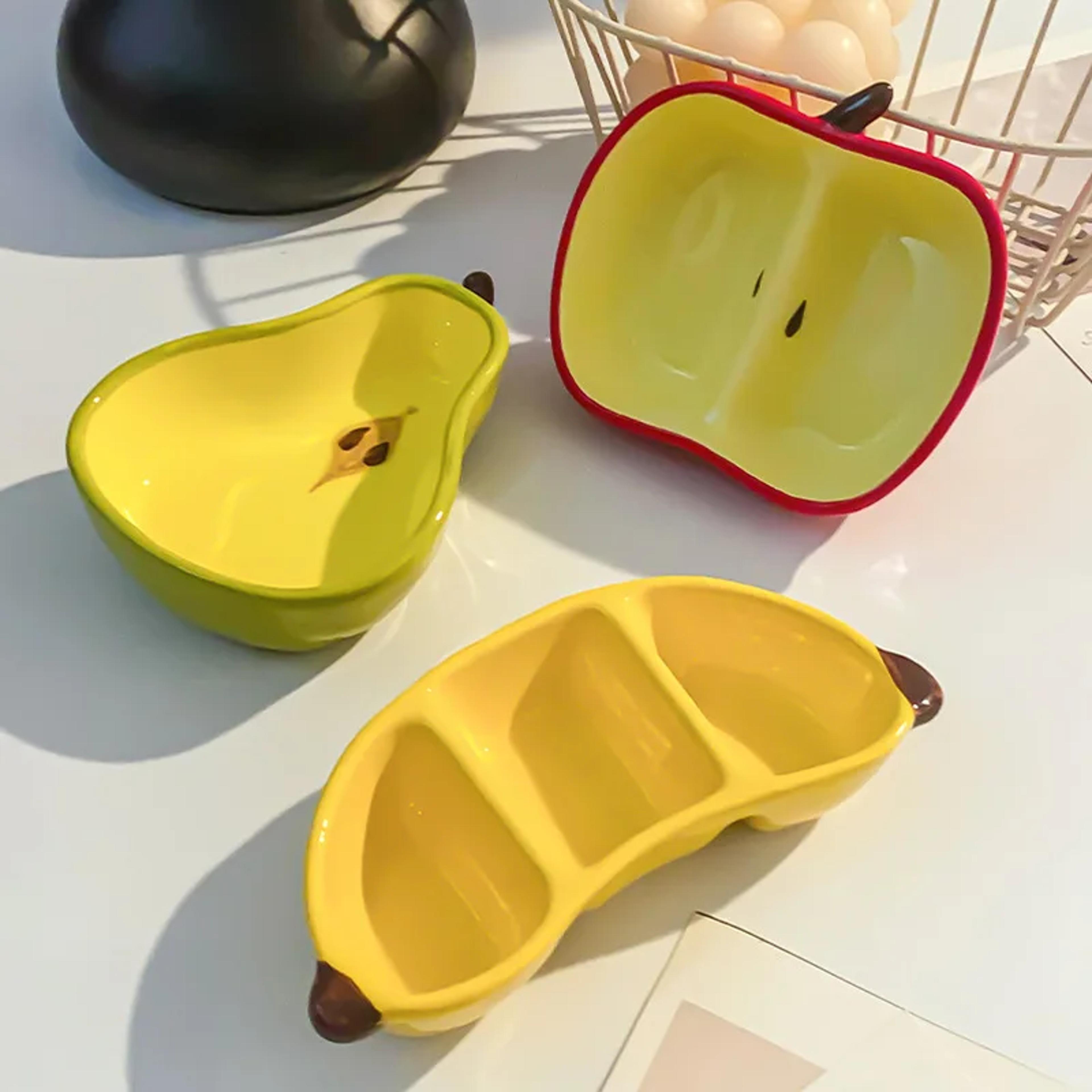 fruit shaped ceramic dipping dish mini sauce and snack plate