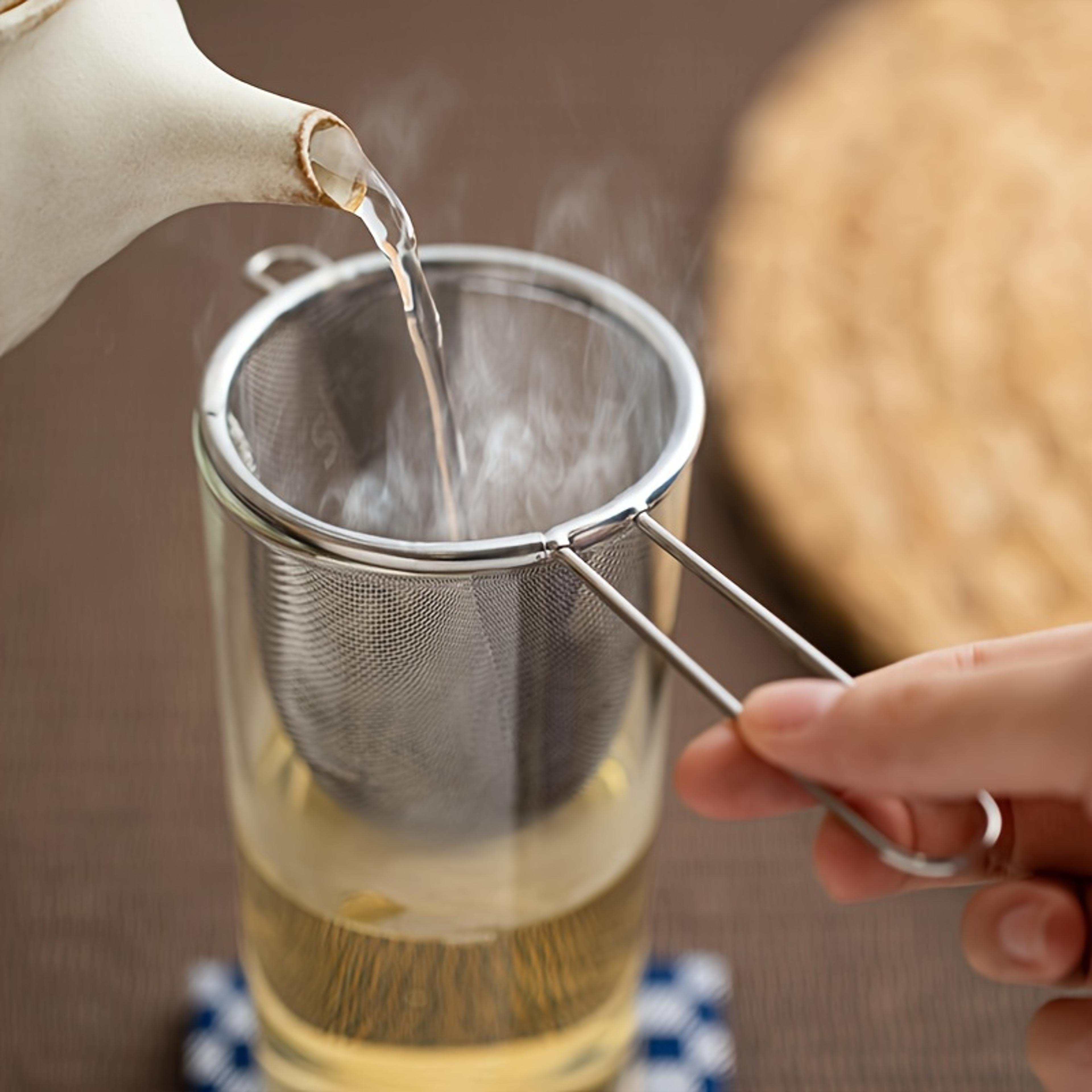 extra fine mesh stainless steel tea strainer for loose leaf tea and spices